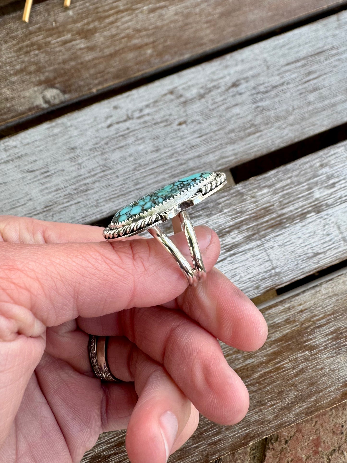 Blue Moon Turquoise Statement Ring Size 8.5