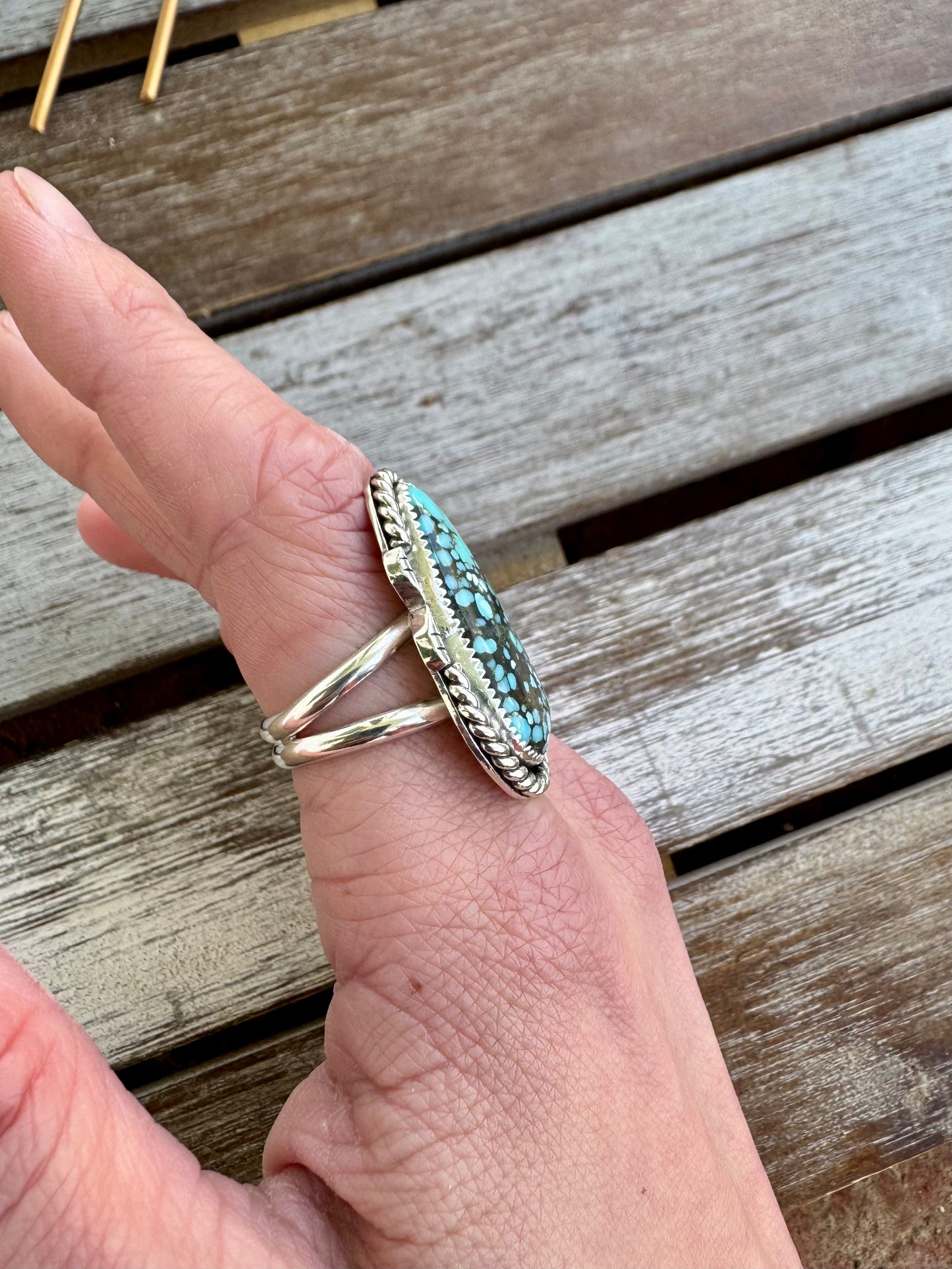 Blue Moon Turquoise Statement Ring Size 8.5