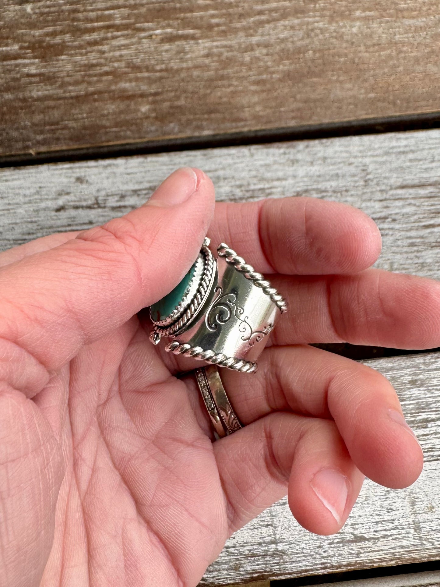 Pilot Mountain Turquoise Statement Ring Size 7