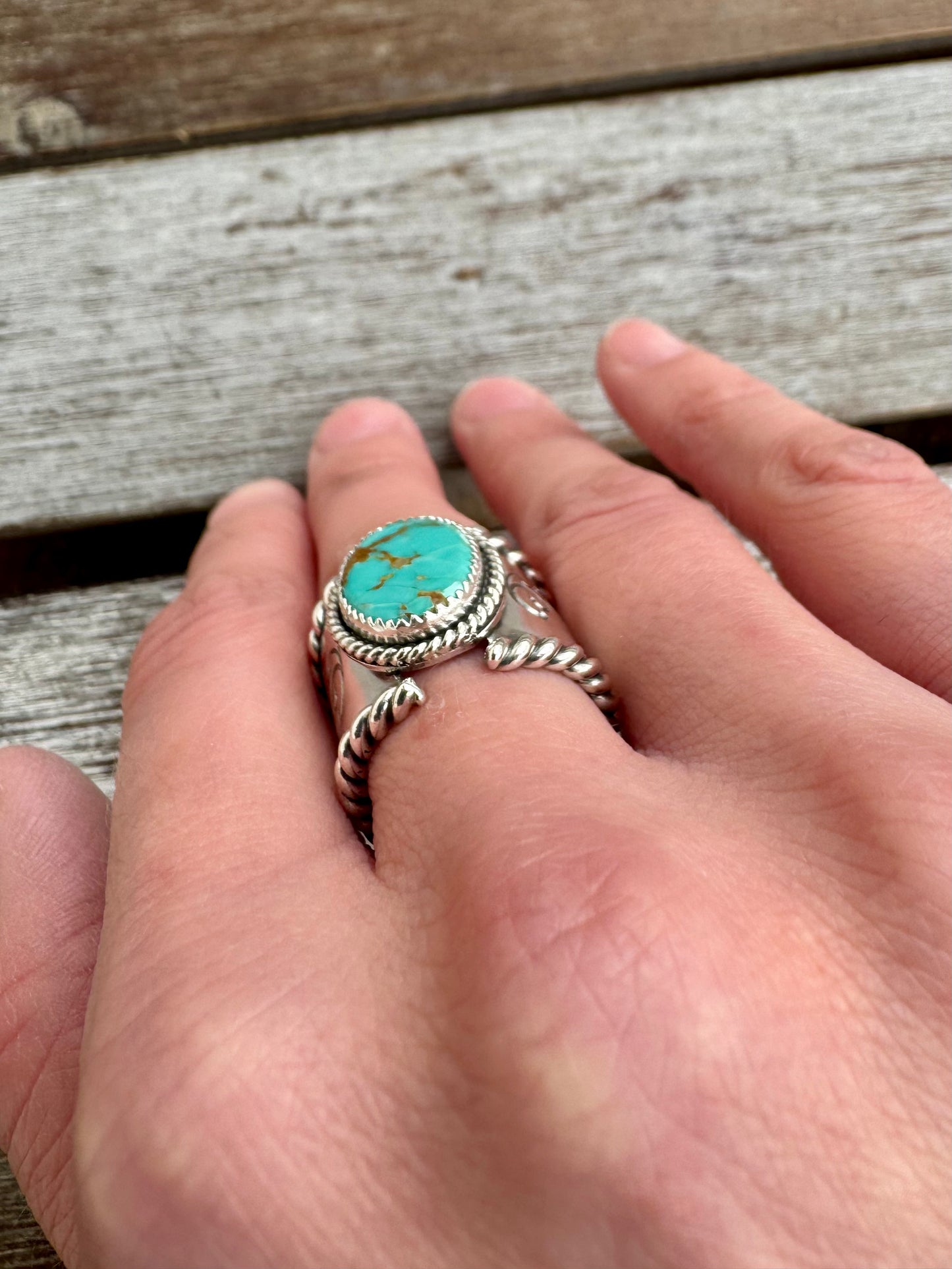 Pilot Mountain Turquoise Statement Ring Size 7