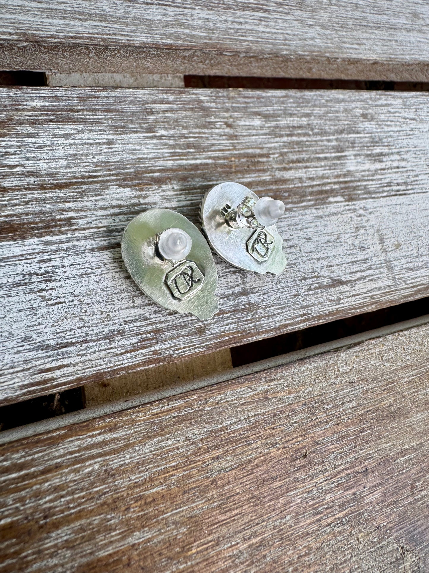 Red Rose Dahlia Stud Earrings