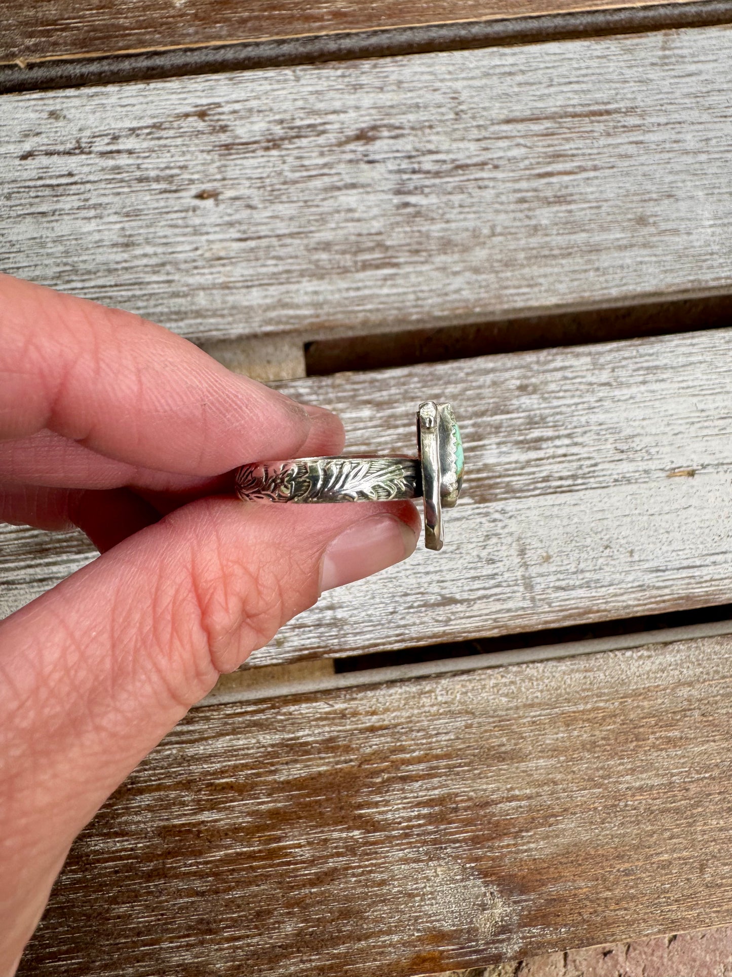 Custom Black Jack Turquoise Horseshoe Ring Size 8.5