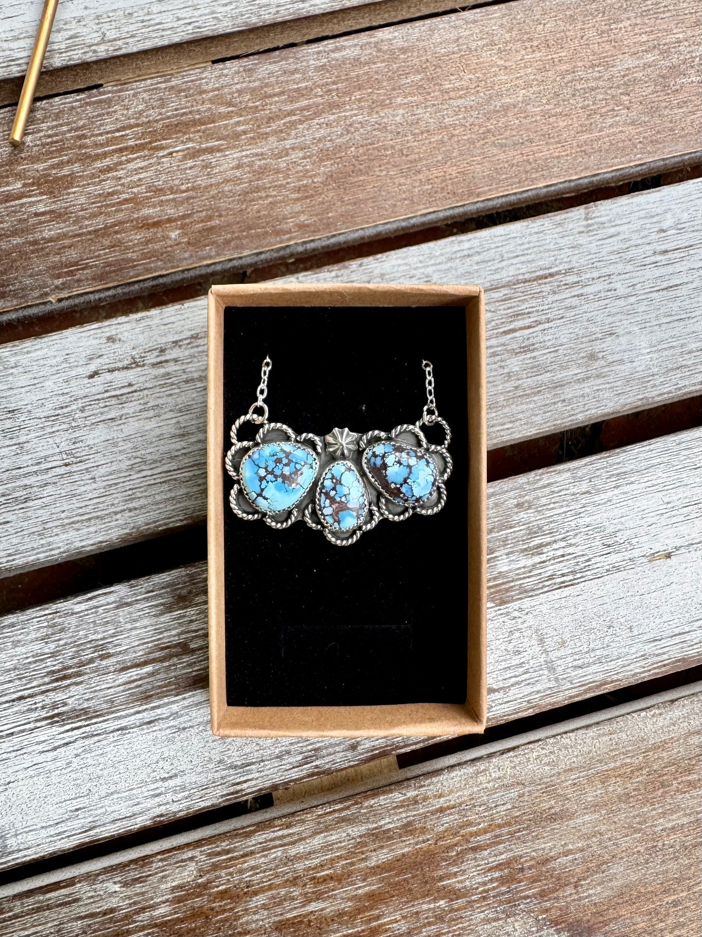 Golden Hill Turquoise Statement Necklace 16"