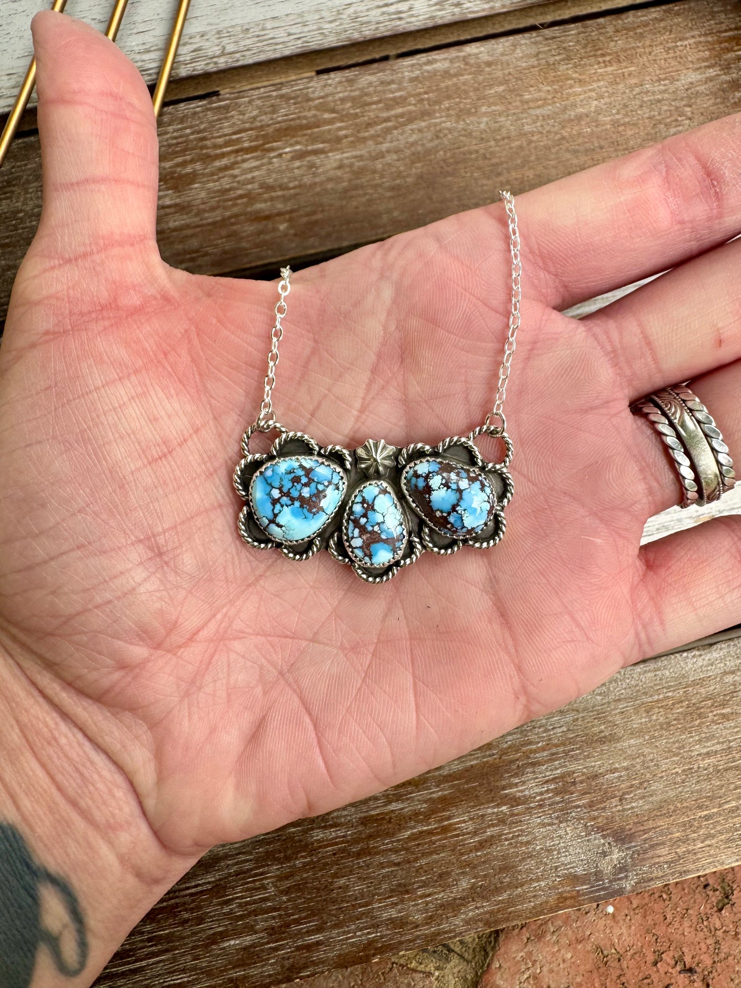 Golden Hill Turquoise Statement Necklace 16"