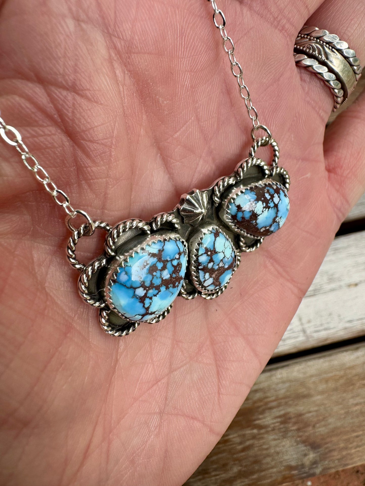 Golden Hill Turquoise Statement Necklace 16"