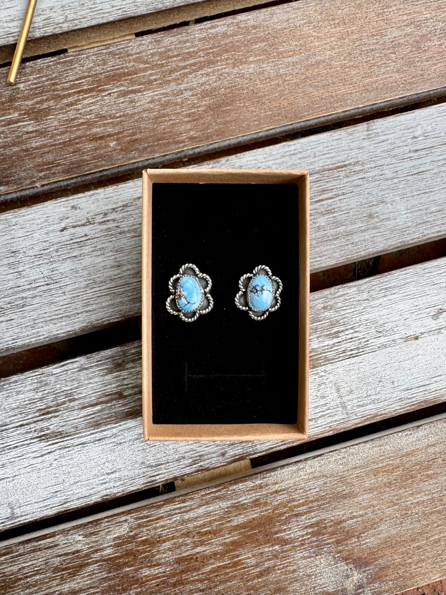 Golden Hill Turquoise Stud Earrings