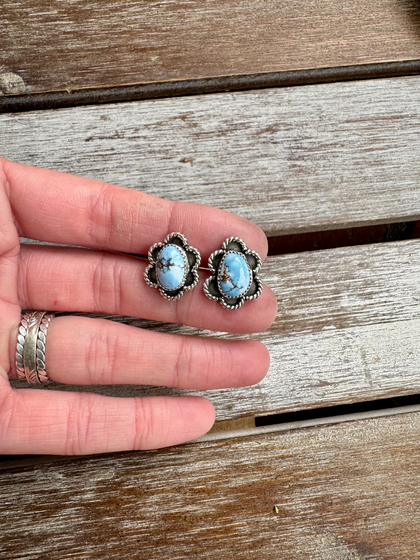 Golden Hill Turquoise Stud Earrings