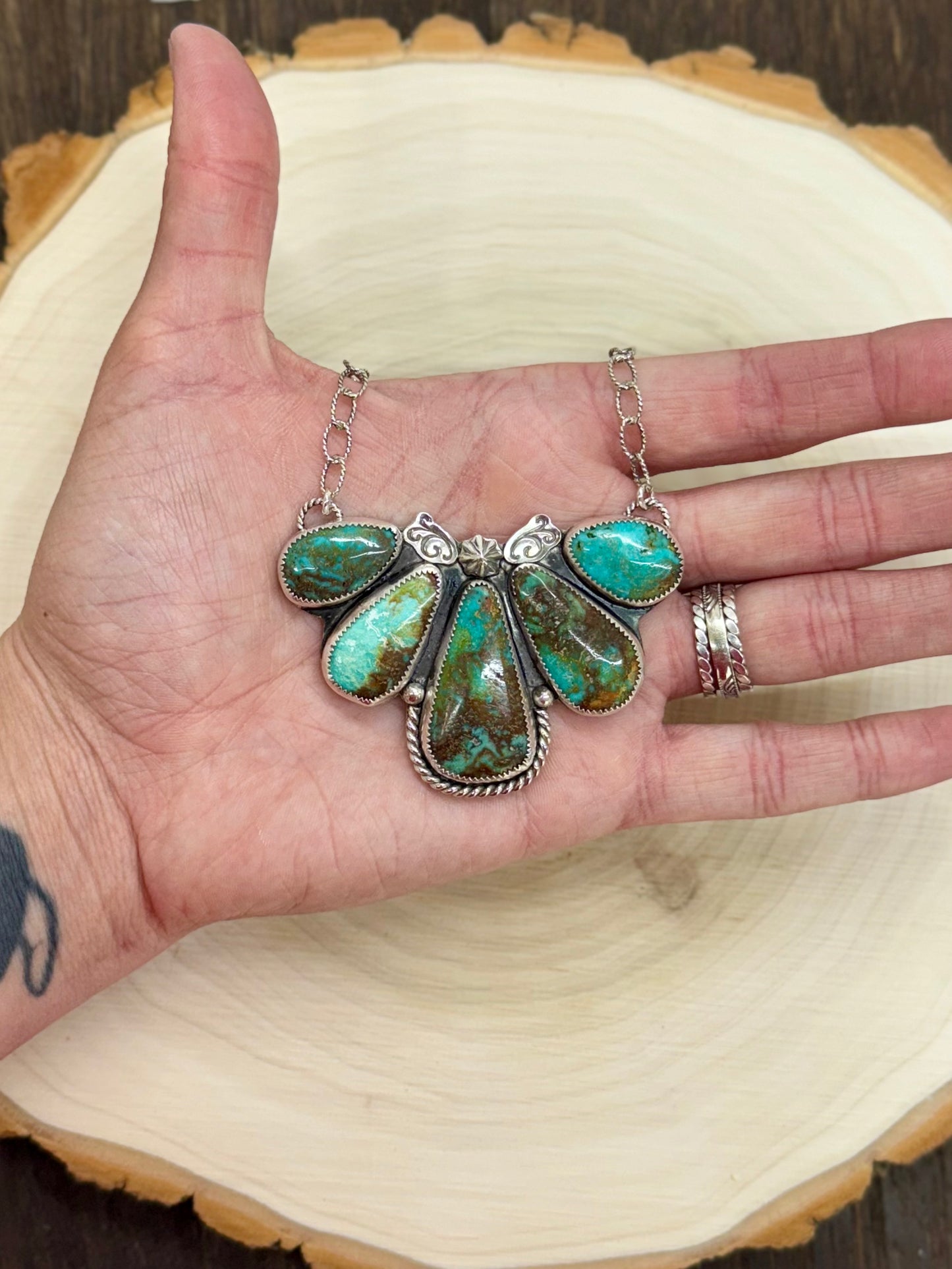 Nevada Turquoise Statement Necklace 16"