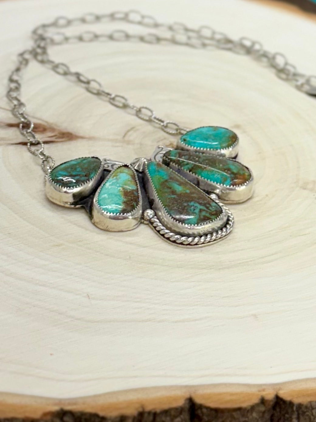 Nevada Turquoise Statement Necklace 16"
