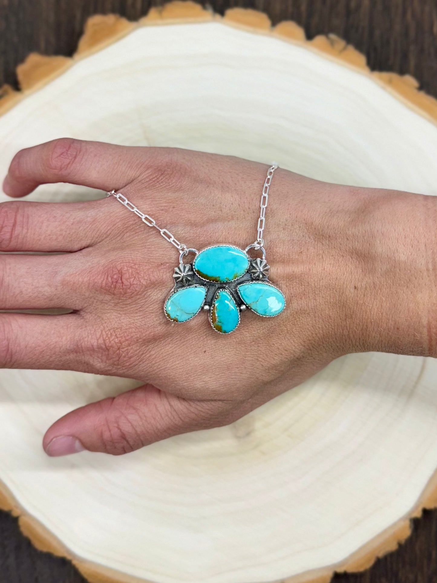 Pilot Mountain Turquoise Statement Necklace 18"