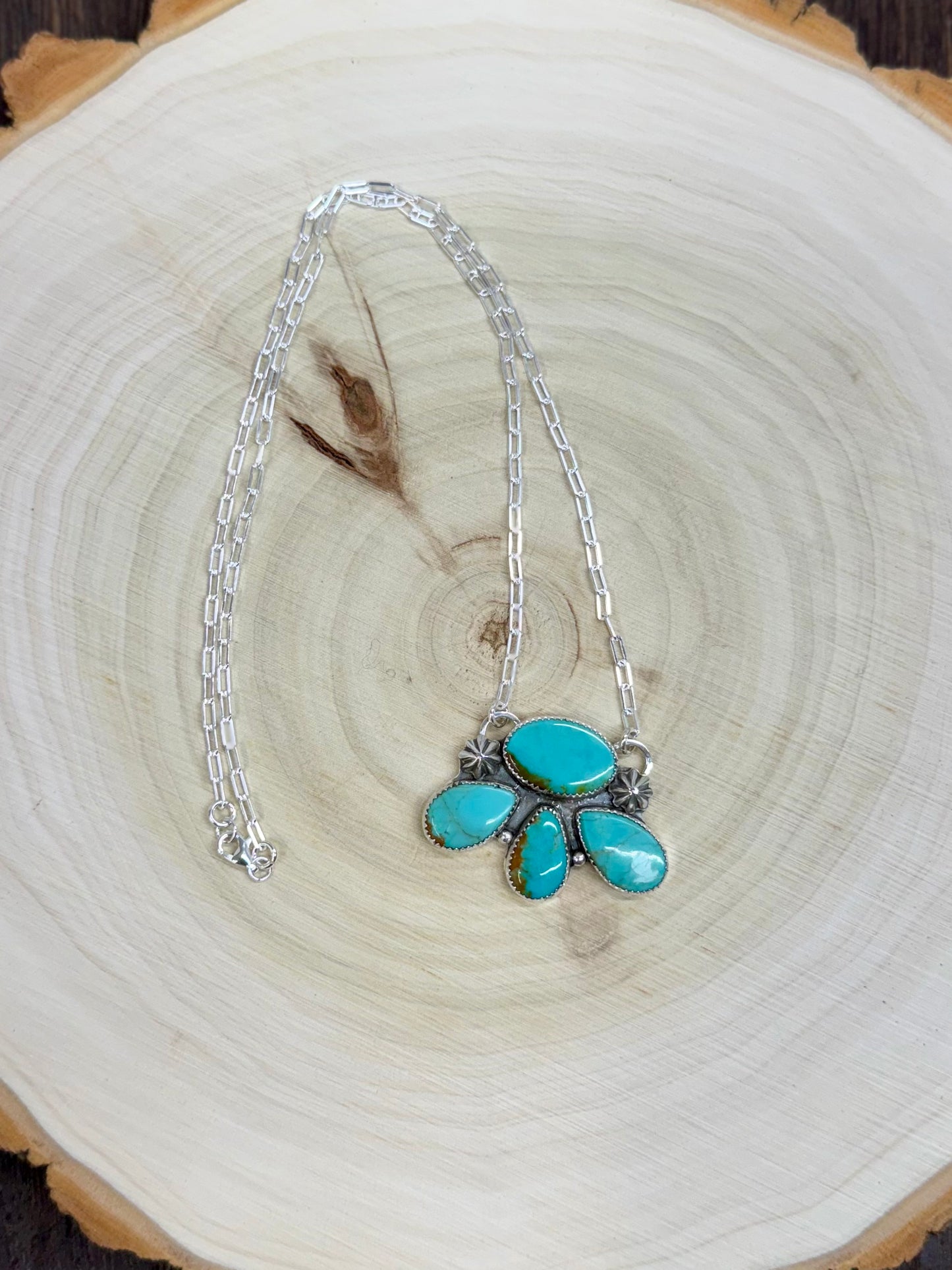 Pilot Mountain Turquoise Statement Necklace 18"