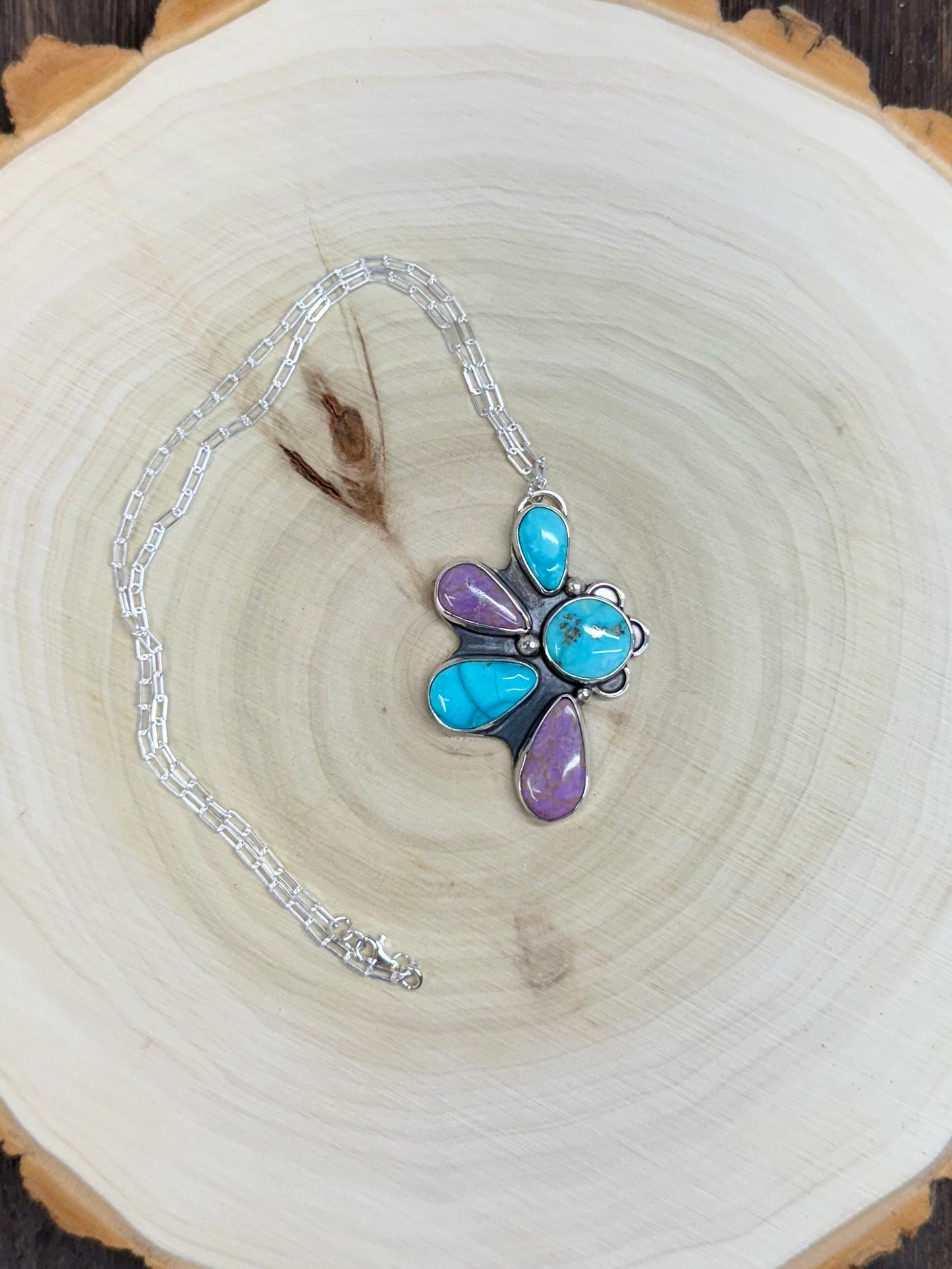 Campitos Turquoise & Phosphosiderite Necklace 16"