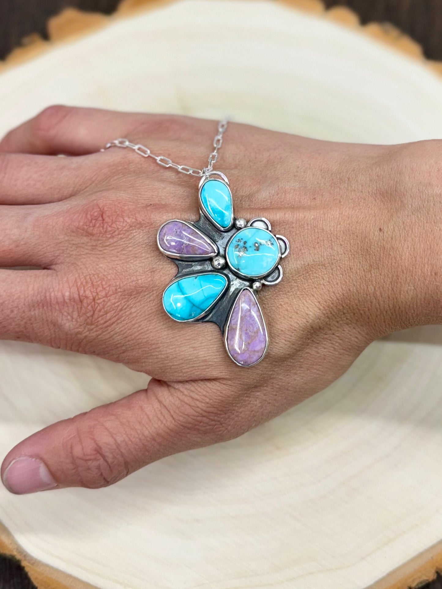 Campitos Turquoise & Phosphosiderite Necklace 16"