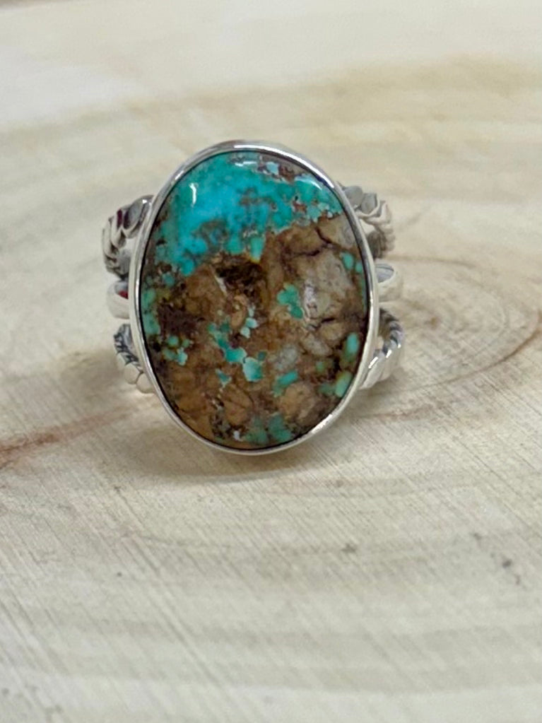 Royston Turquoise Sterling Silver Ring - Size 8