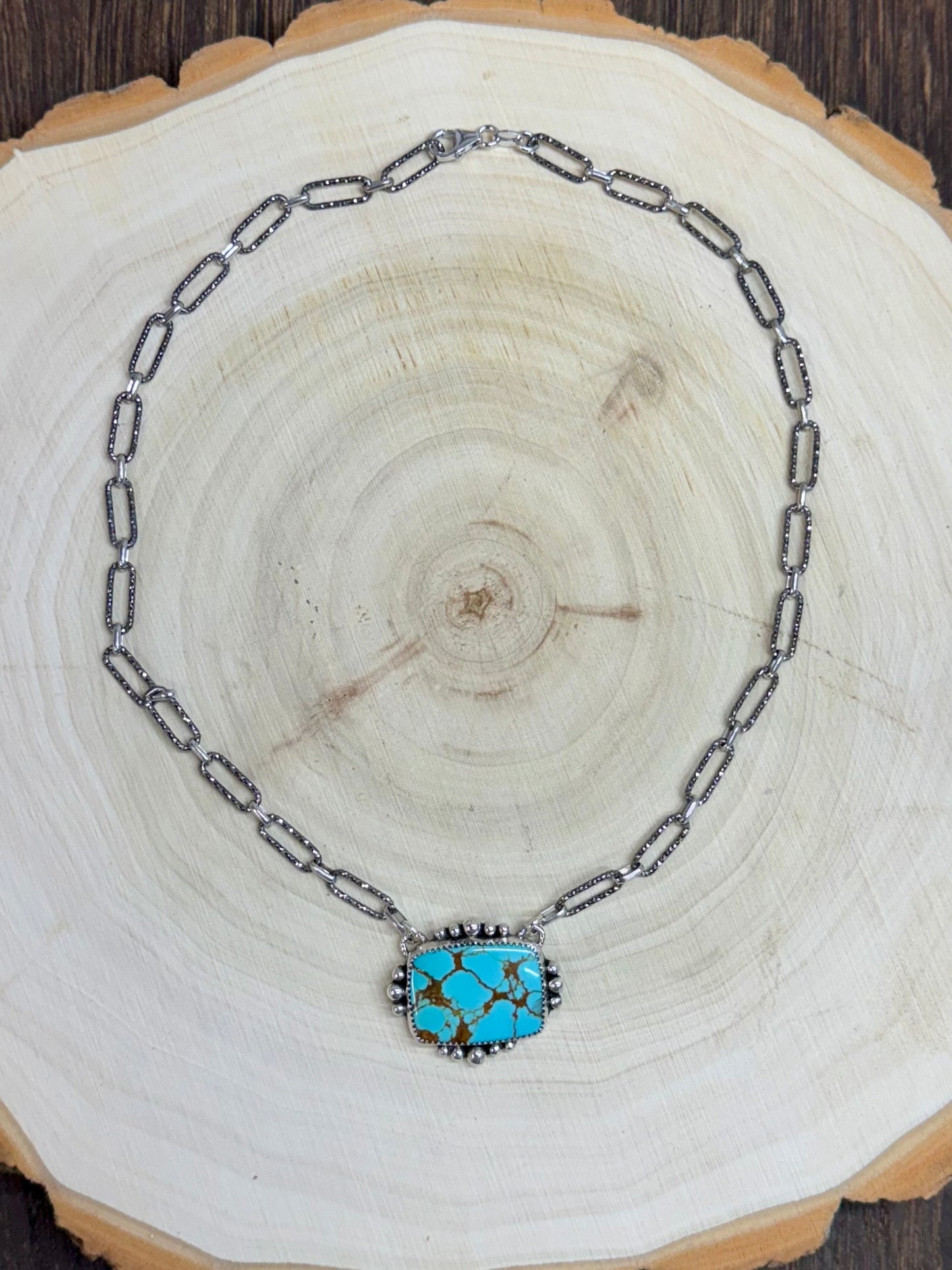 Number 8 Turquoise Necklace 16"