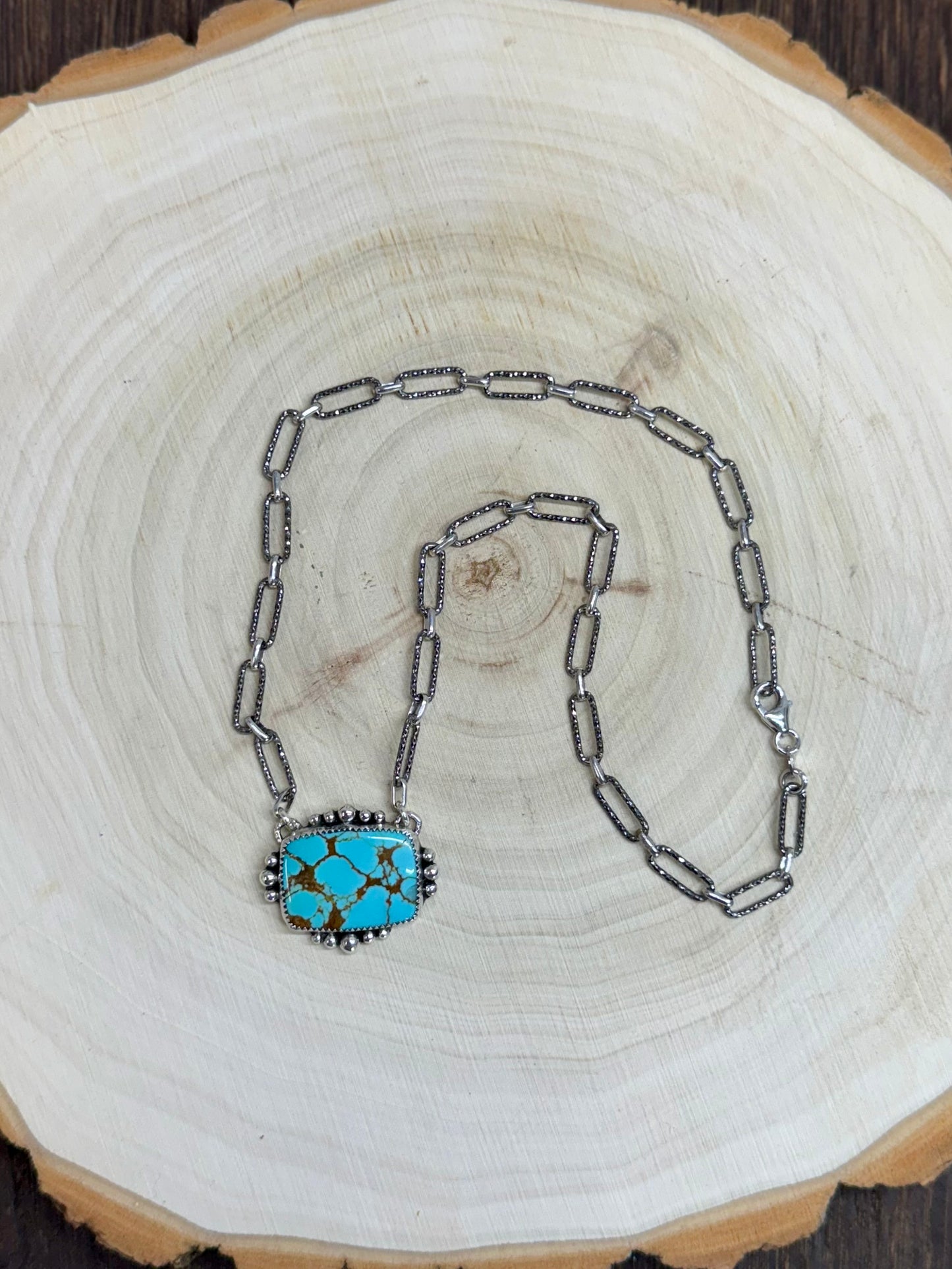 Number 8 Turquoise Necklace 16"