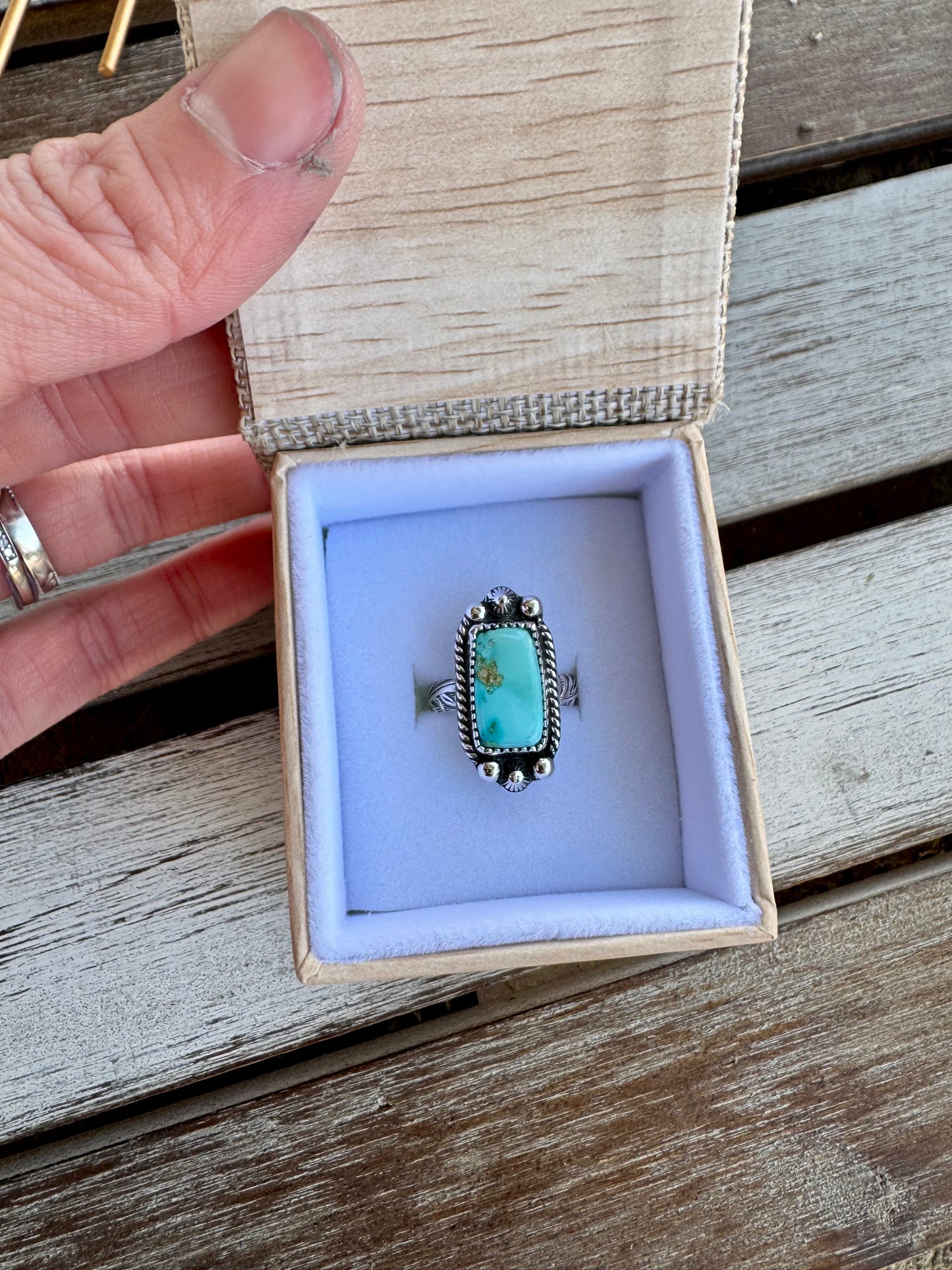 Western Sonoran Turquoise Ring Size 7