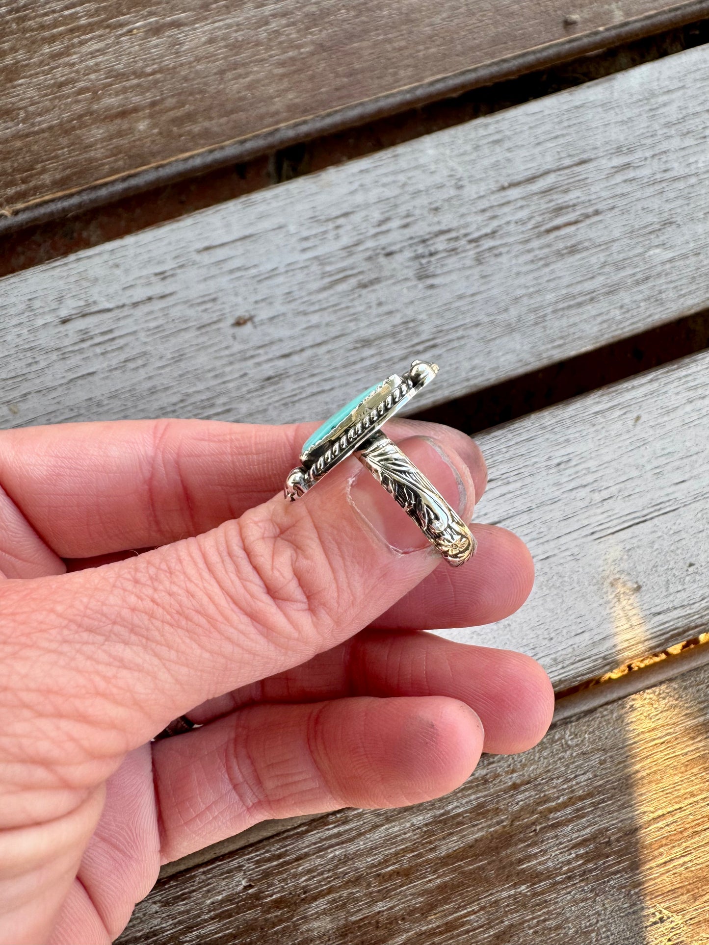 Western Sonoran Turquoise Ring Size 7