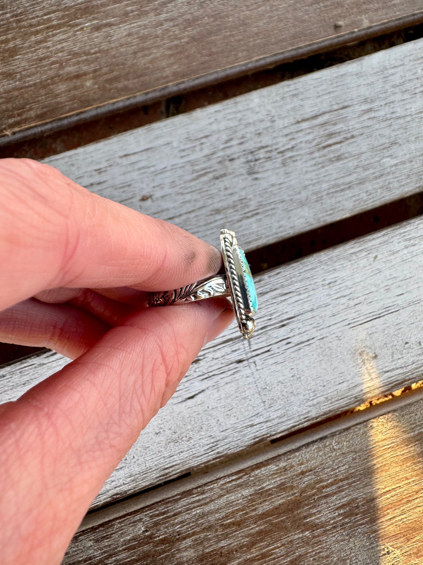 Western Sonoran Turquoise Ring Size 7