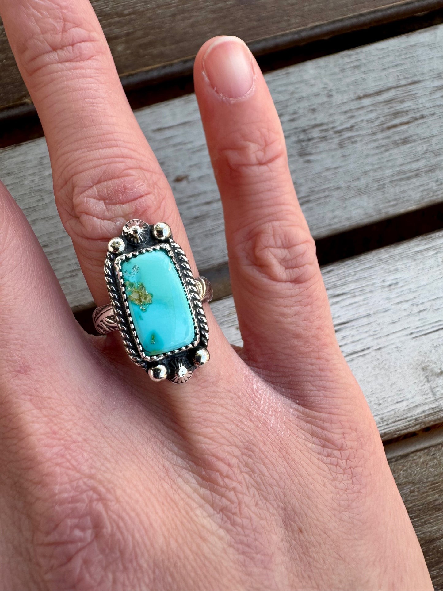 Western Sonoran Turquoise Ring Size 7