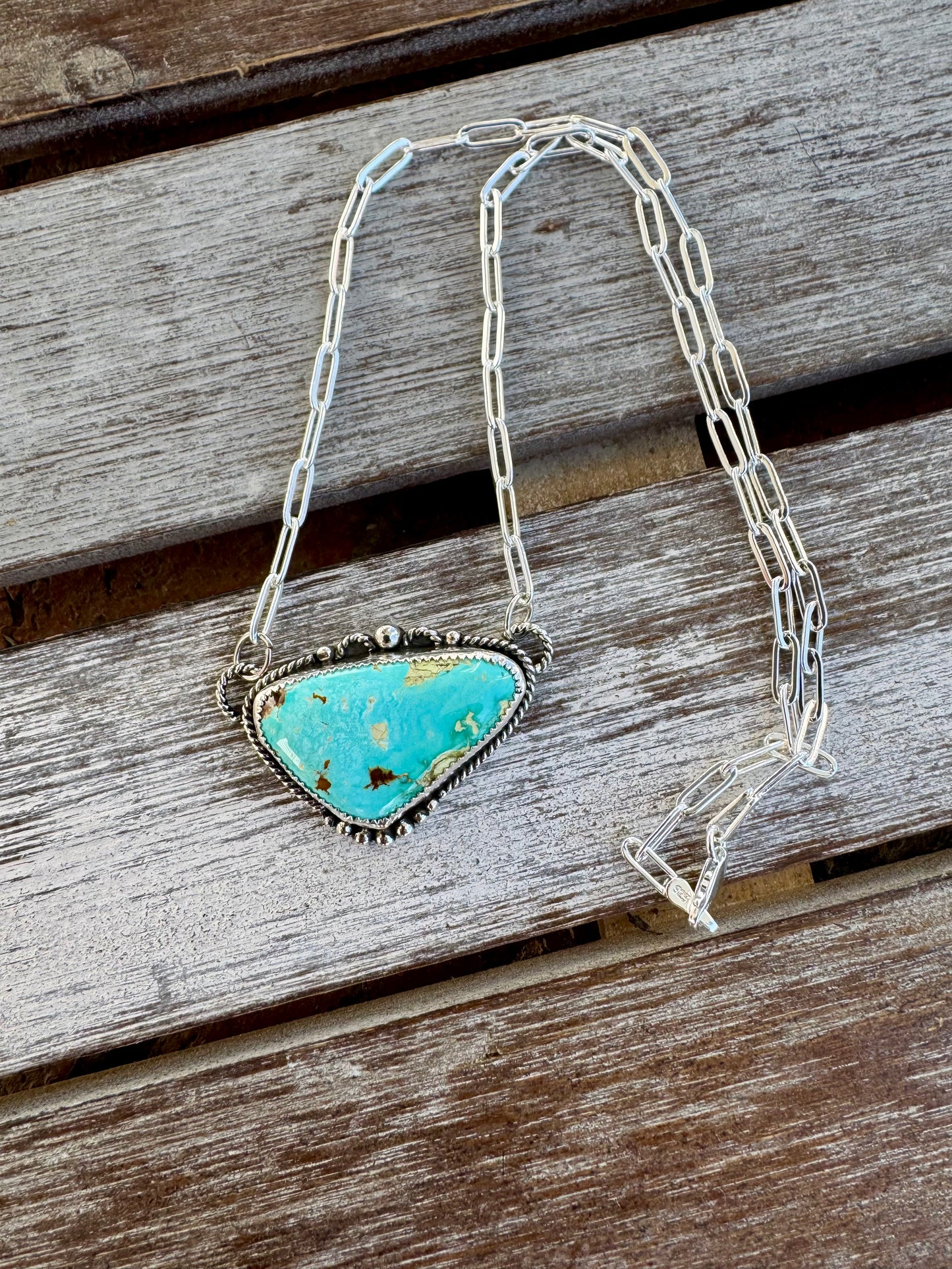 Royston Turquoise Statement Necklace 16"