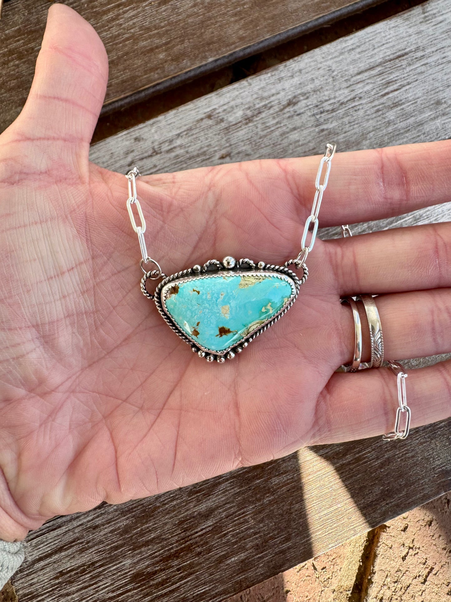 Royston Turquoise Statement Necklace 16"