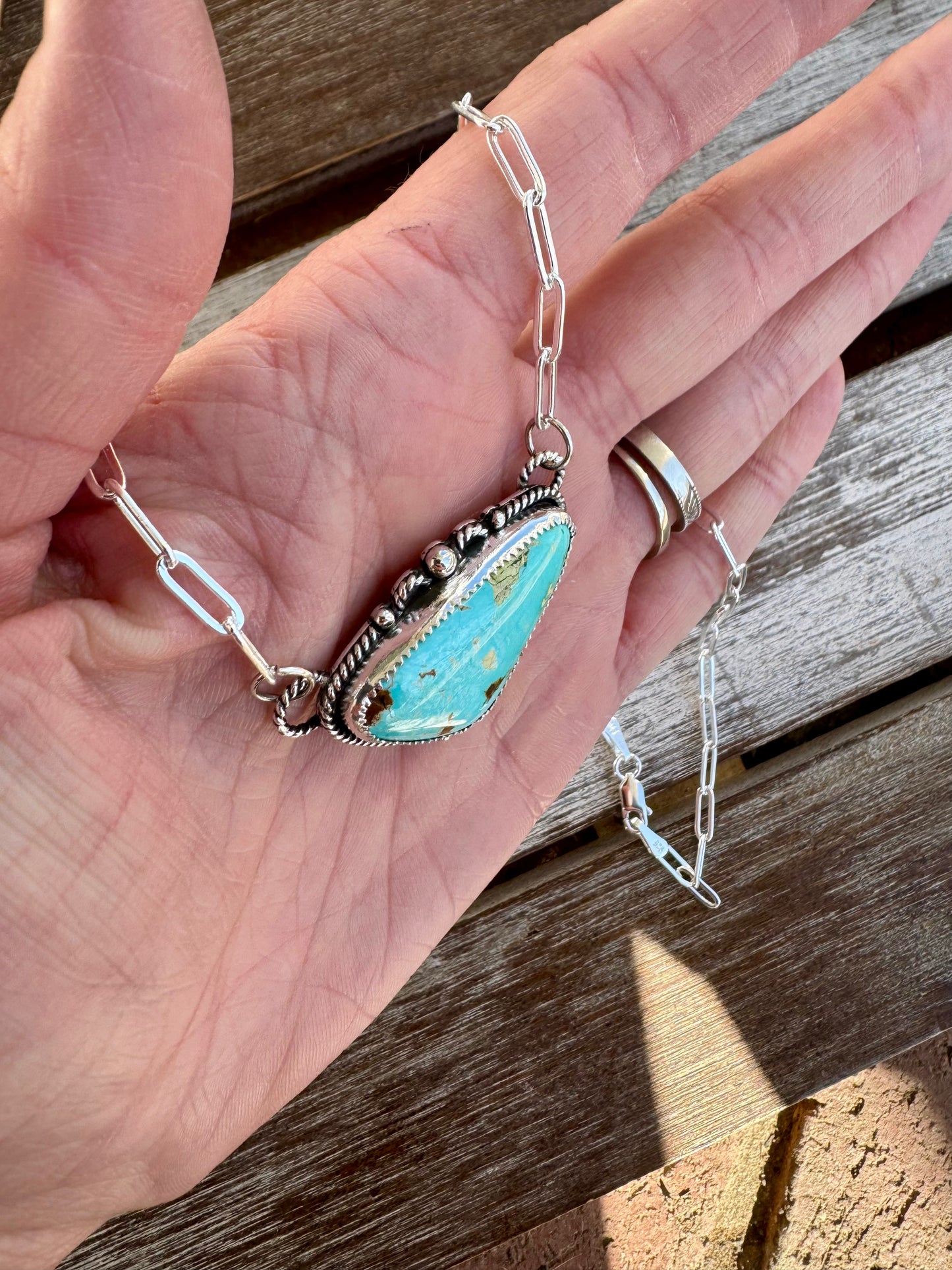 Royston Turquoise Statement Necklace 16"