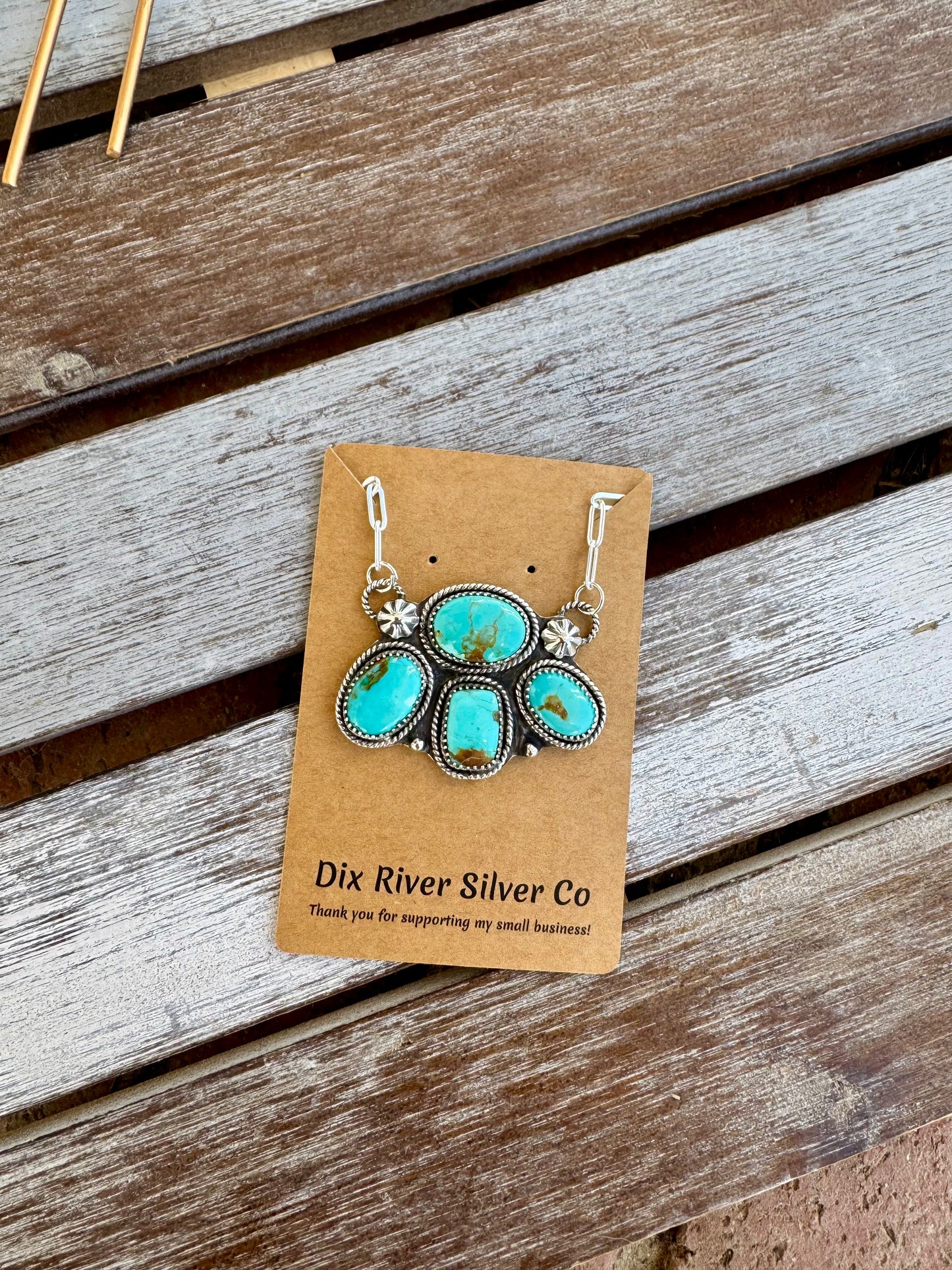 Pilot Mountain Turquoise Statement Necklace 18"