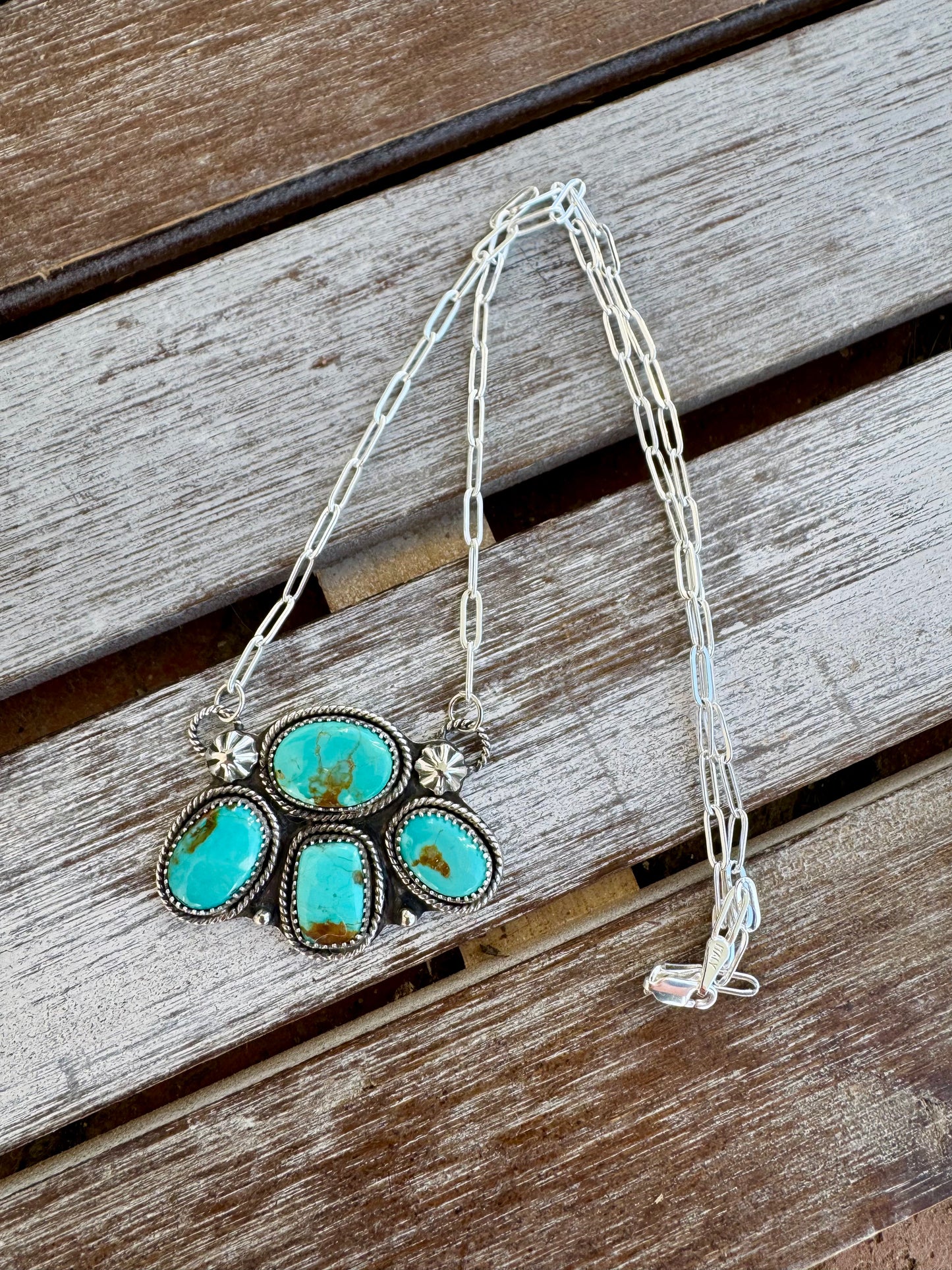 Pilot Mountain Turquoise Statement Necklace 18"