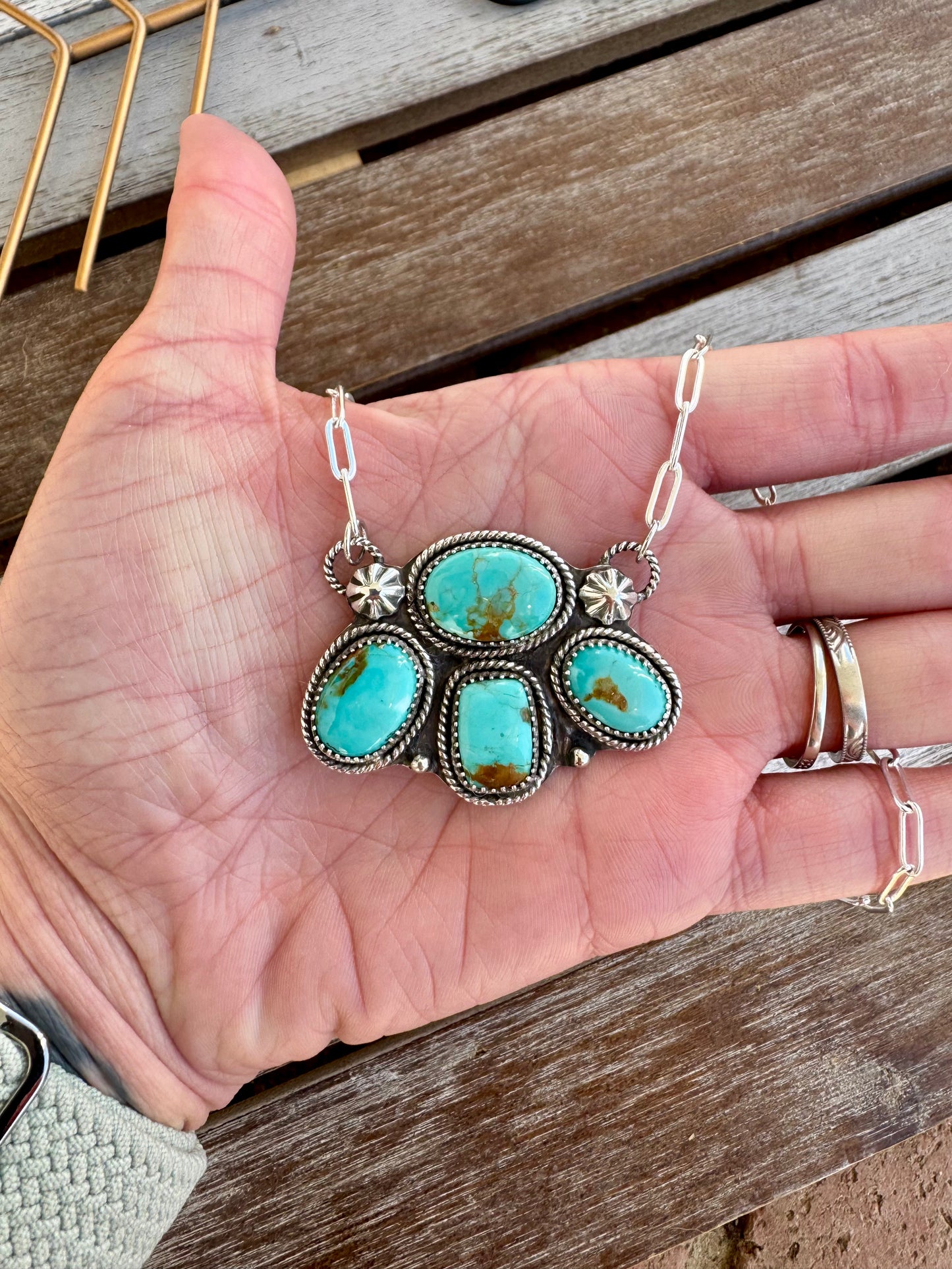 Pilot Mountain Turquoise Statement Necklace 18"