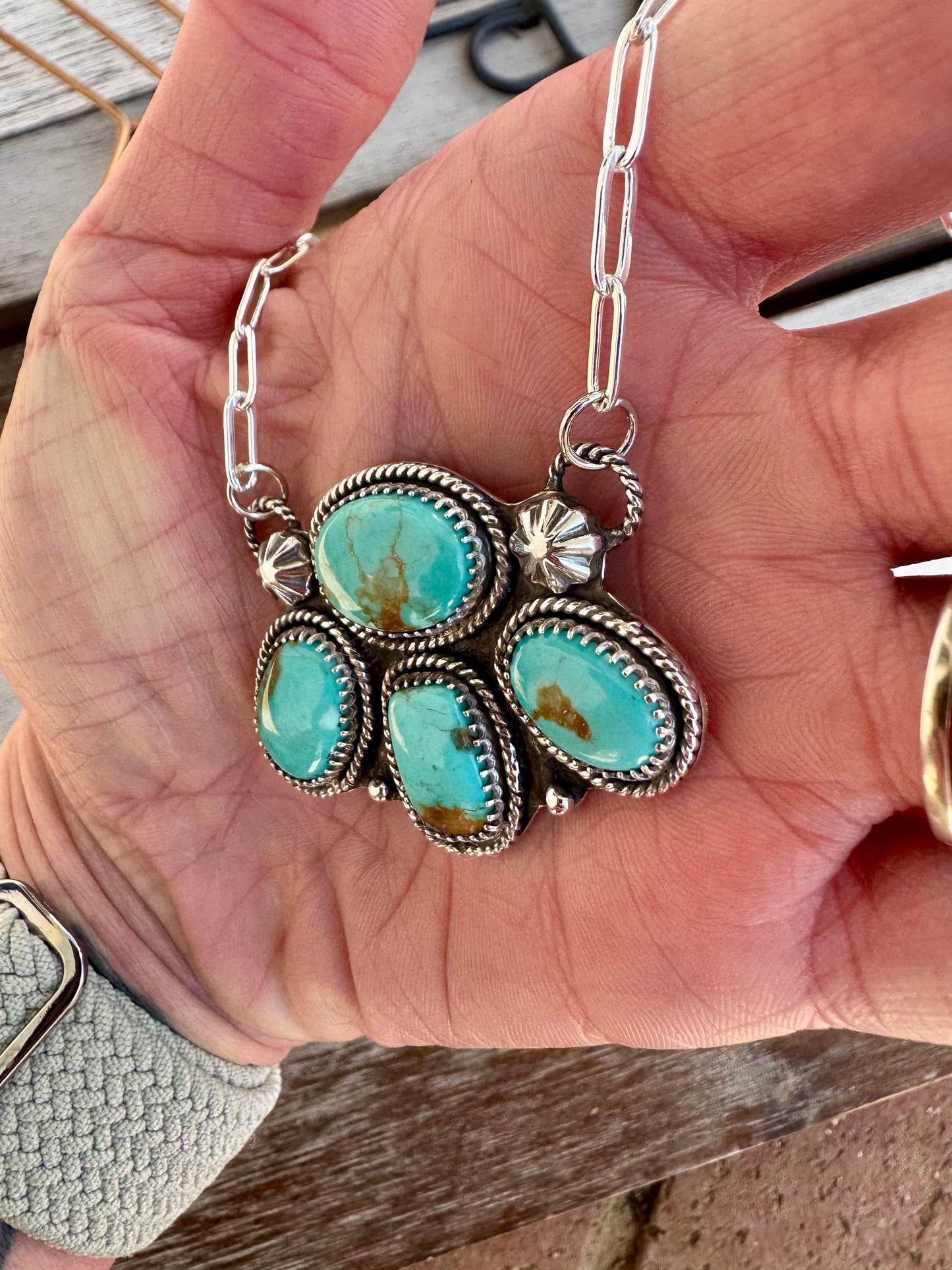 Pilot Mountain Turquoise Statement Necklace 18"