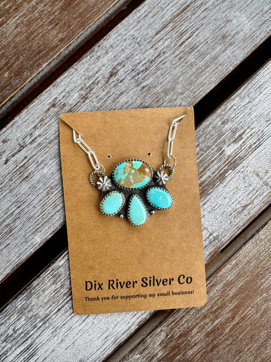 Royston Turquoise Statement Necklace 16"