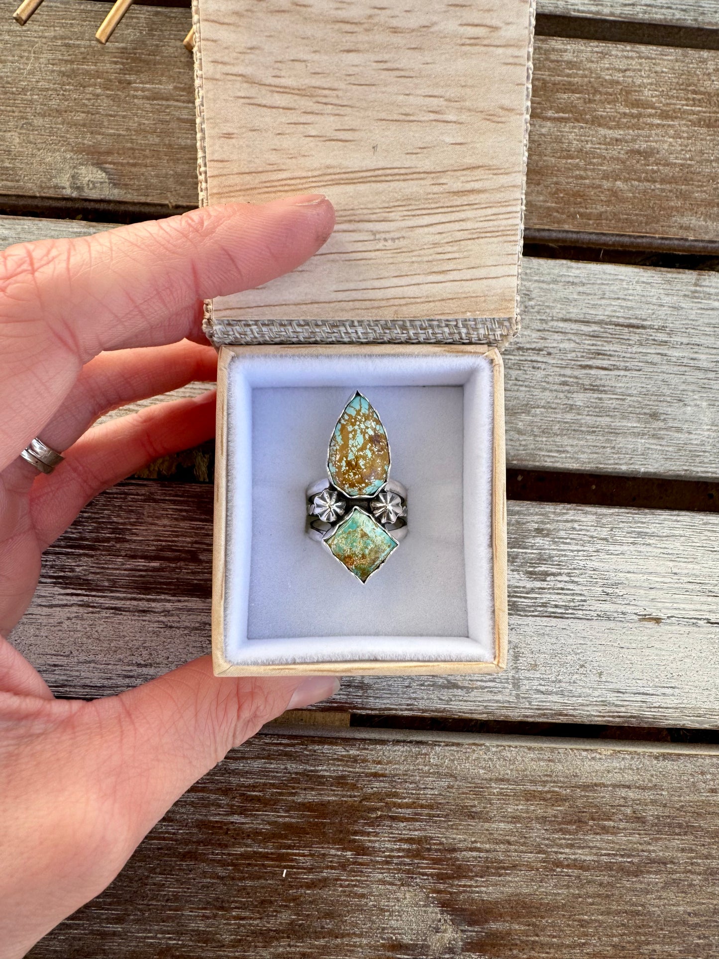 Kings Manassa Turquoise Statement Ring Size 7