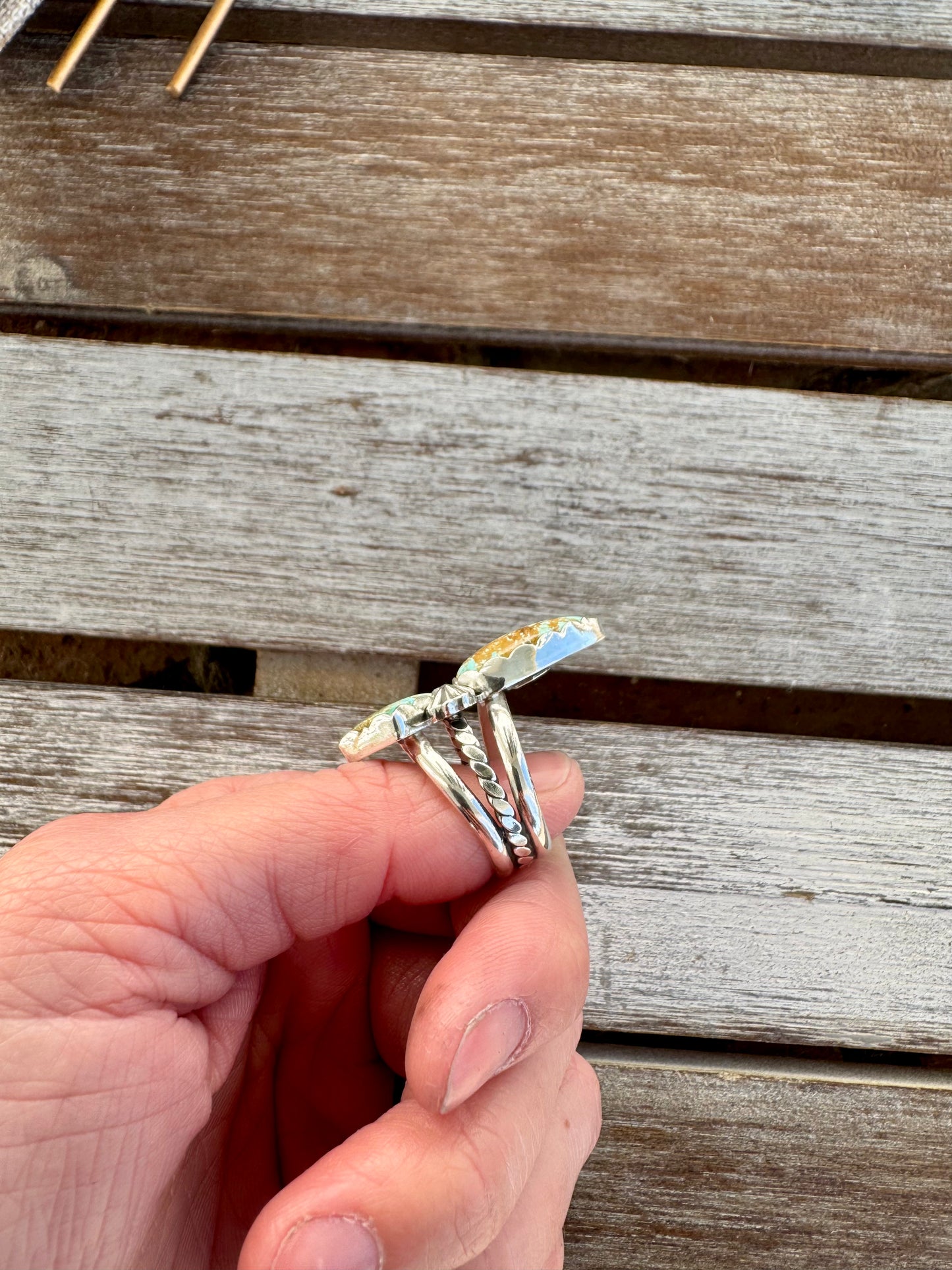 Kings Manassa Turquoise Statement Ring Size 7