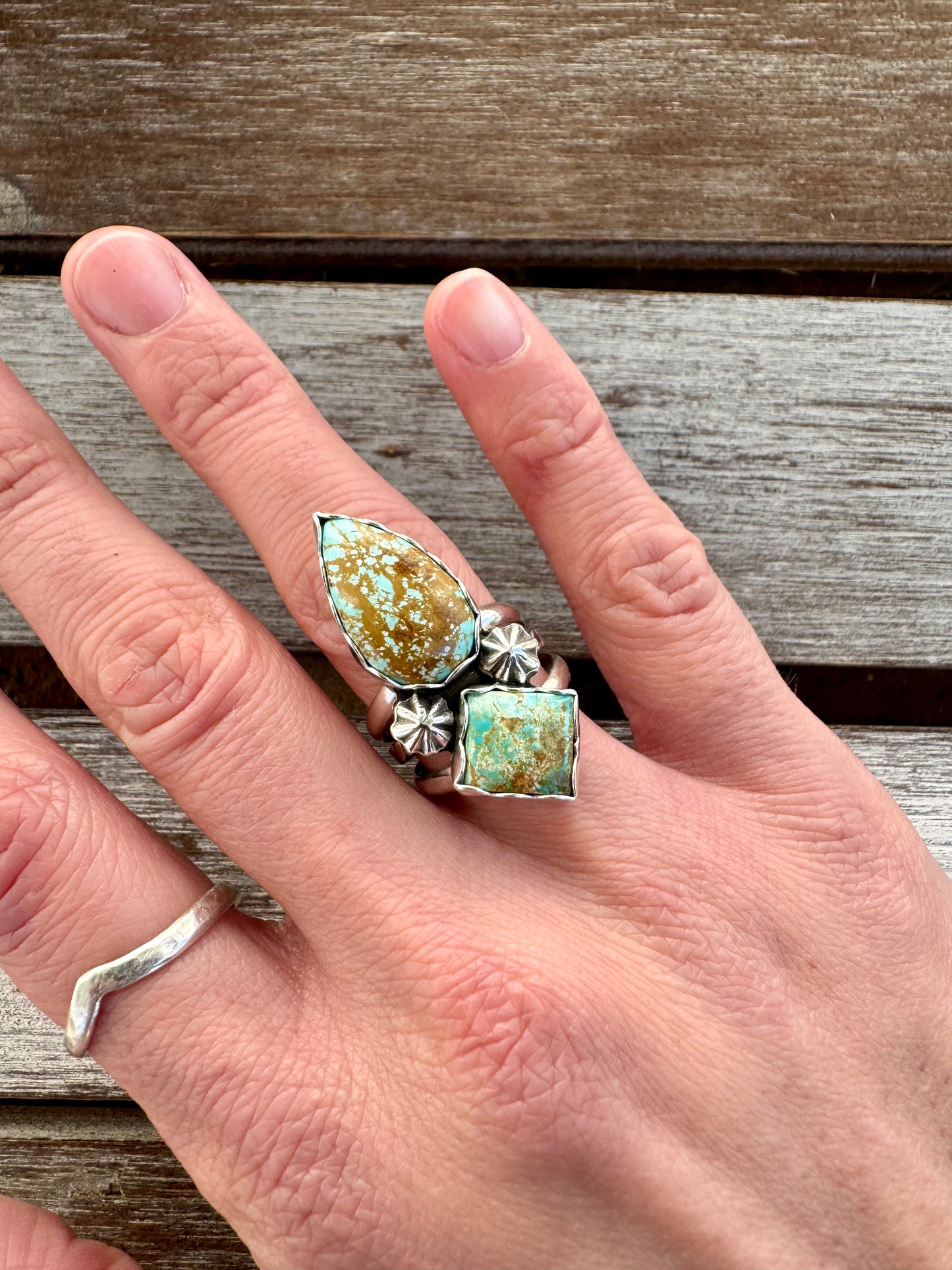 Kings Manassa Turquoise Statement Ring Size 7