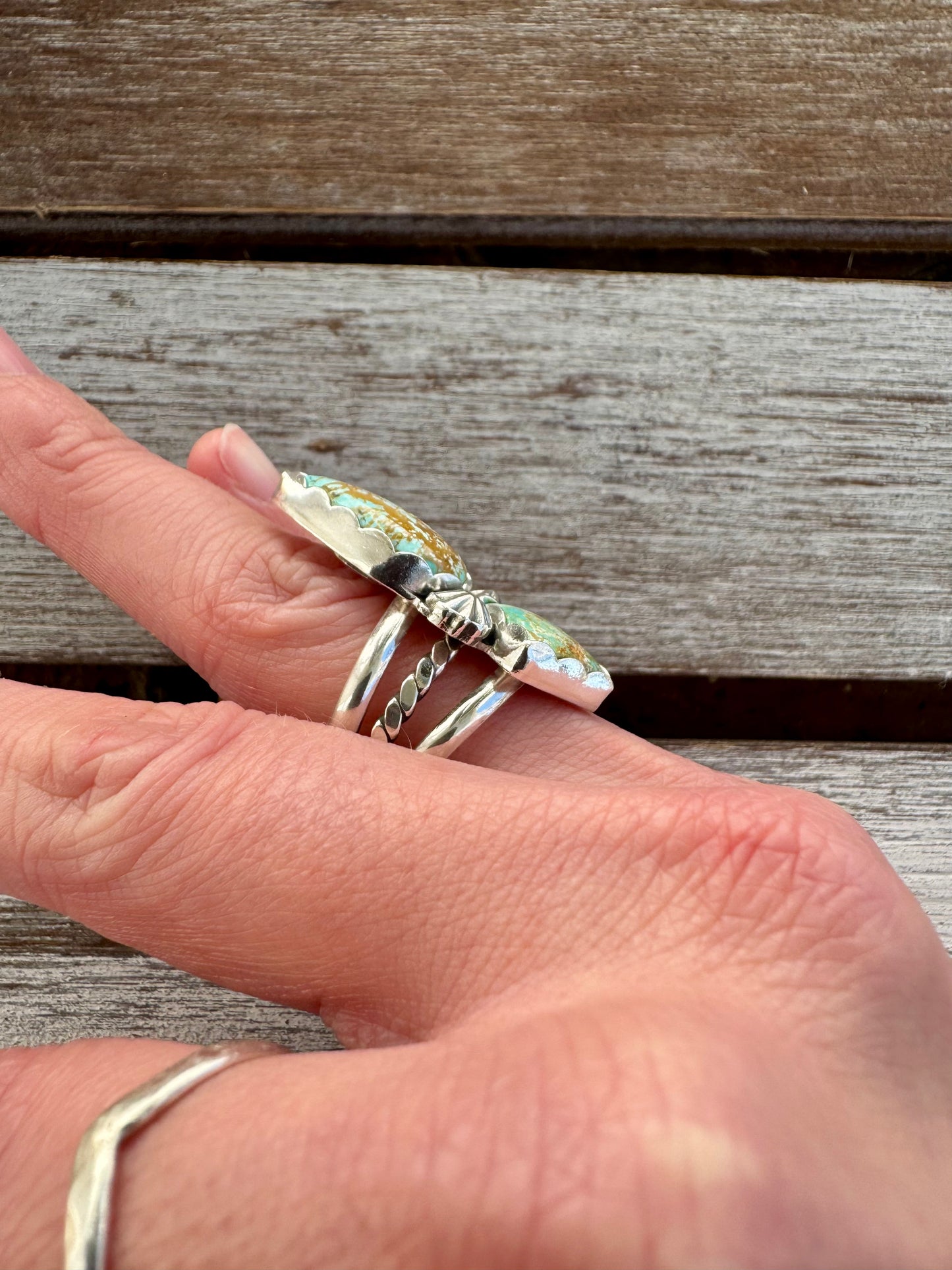 Kings Manassa Turquoise Statement Ring Size 7
