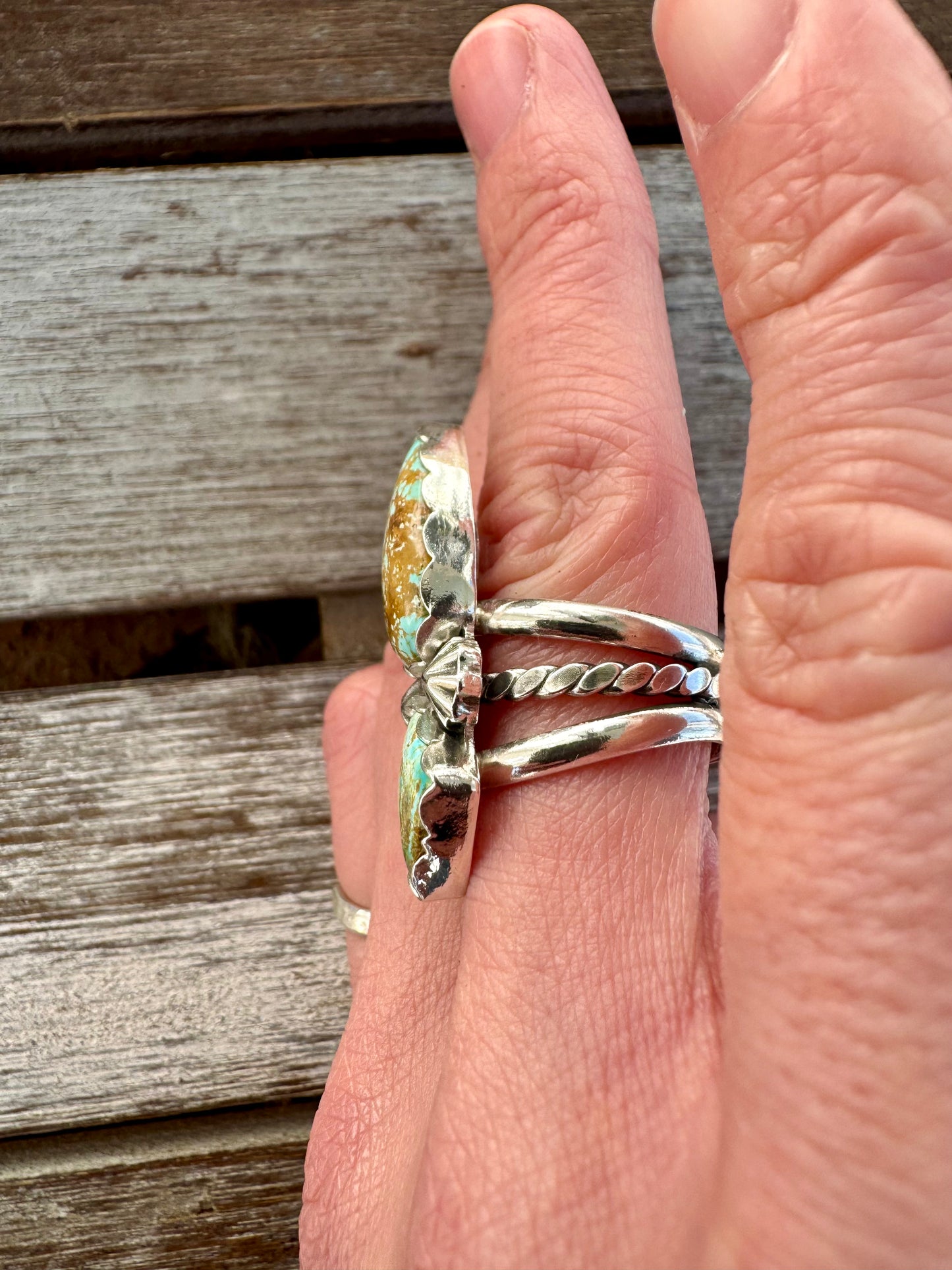 Kings Manassa Turquoise Statement Ring Size 7