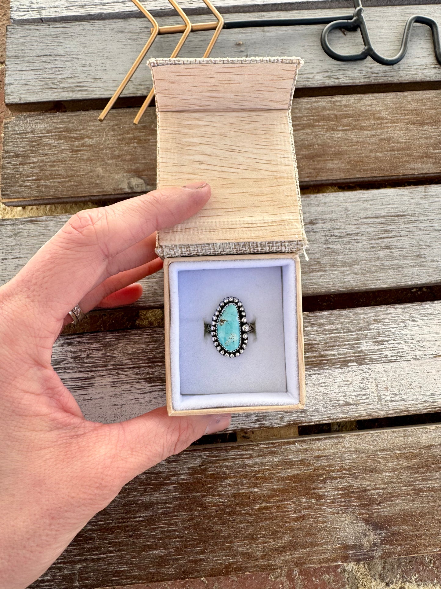 Northern Nevada Turquoise Statement Ring Size 7