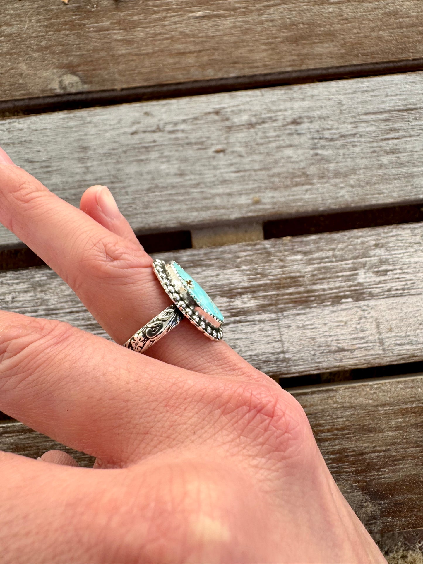 Northern Nevada Turquoise Statement Ring Size 7