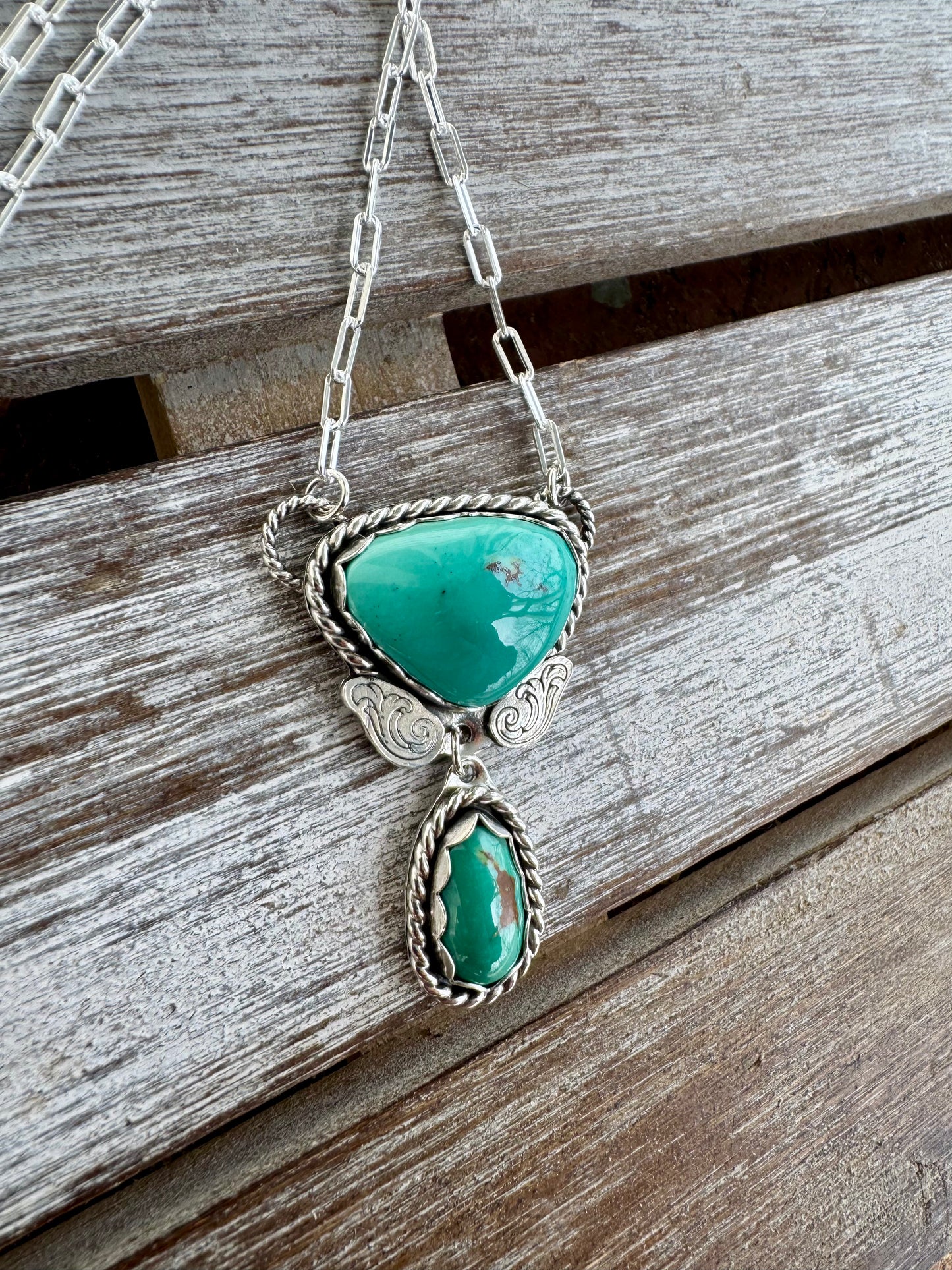 Nila Turquoise Chunky Statement Necklace 16"