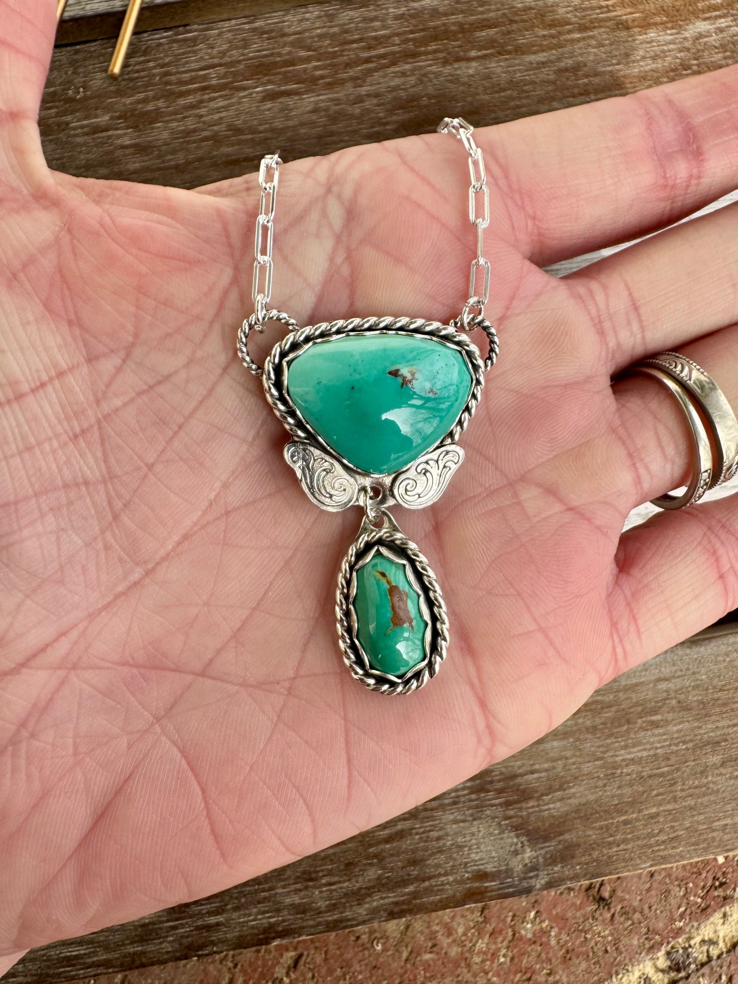 Nila Turquoise Chunky Statement Necklace 16"