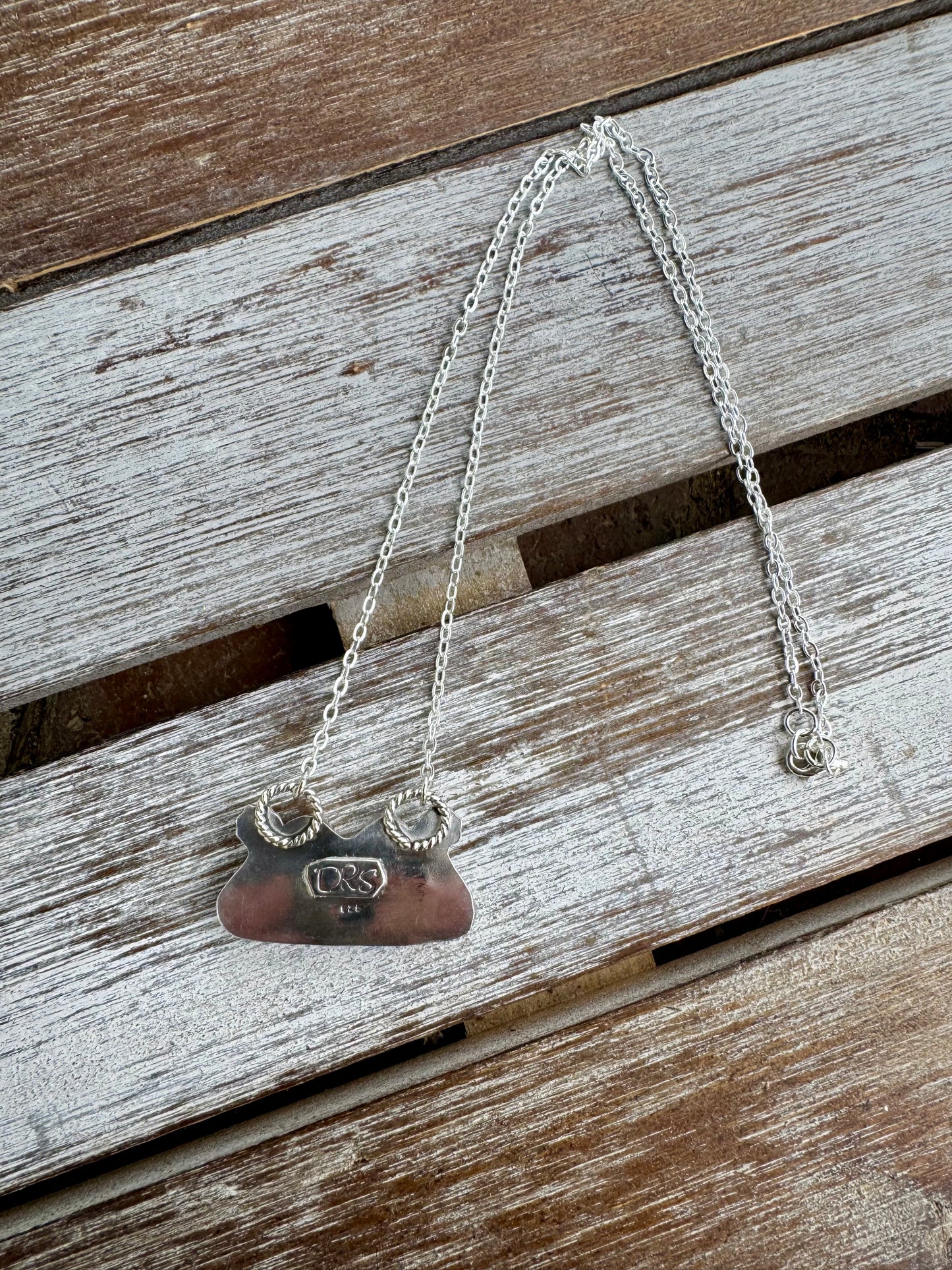 70's Stock Turquoise Mountain Necklace 16"