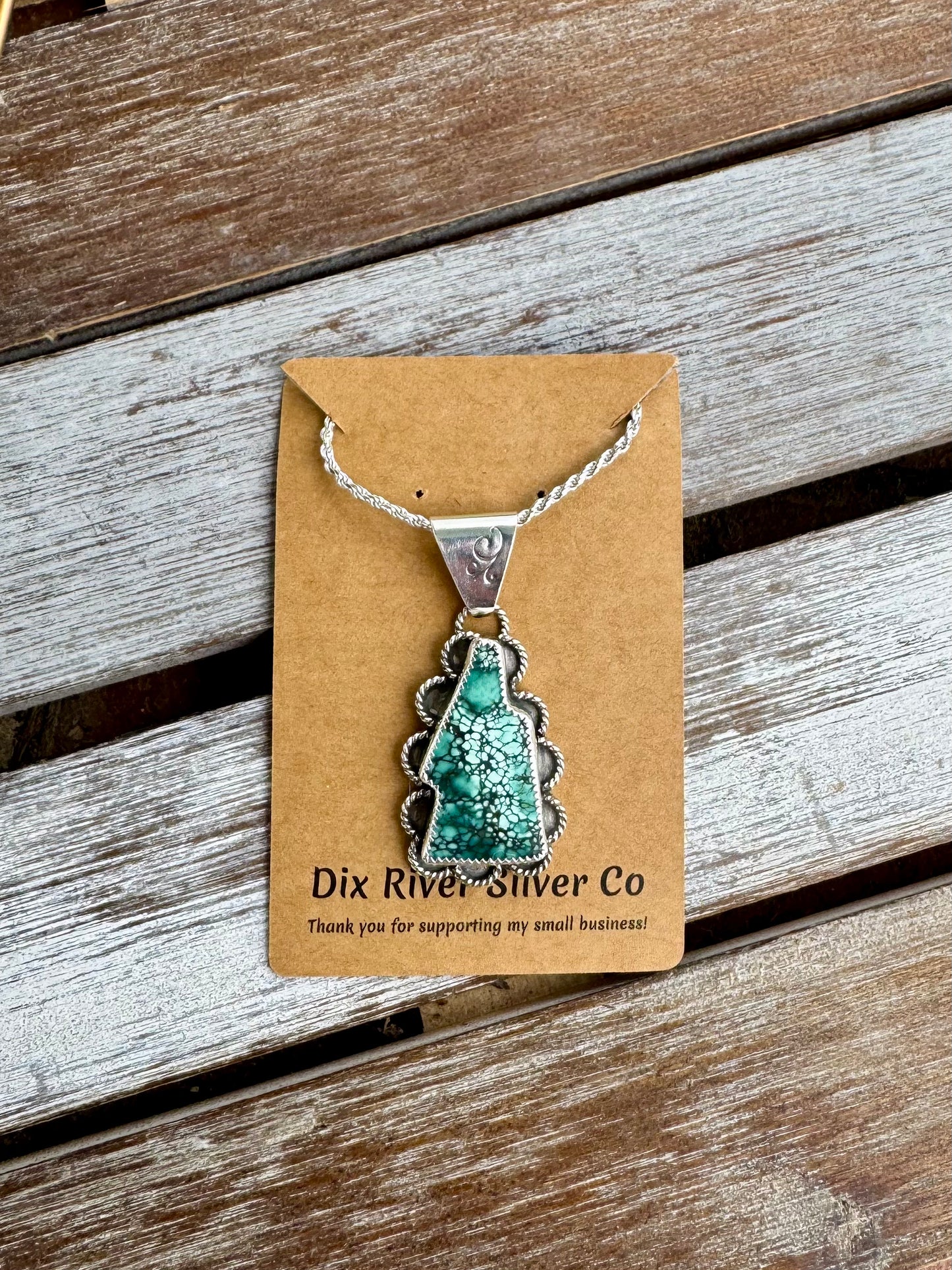 Treasure Mountain Turquoise Lightning Bolt Necklace 16"