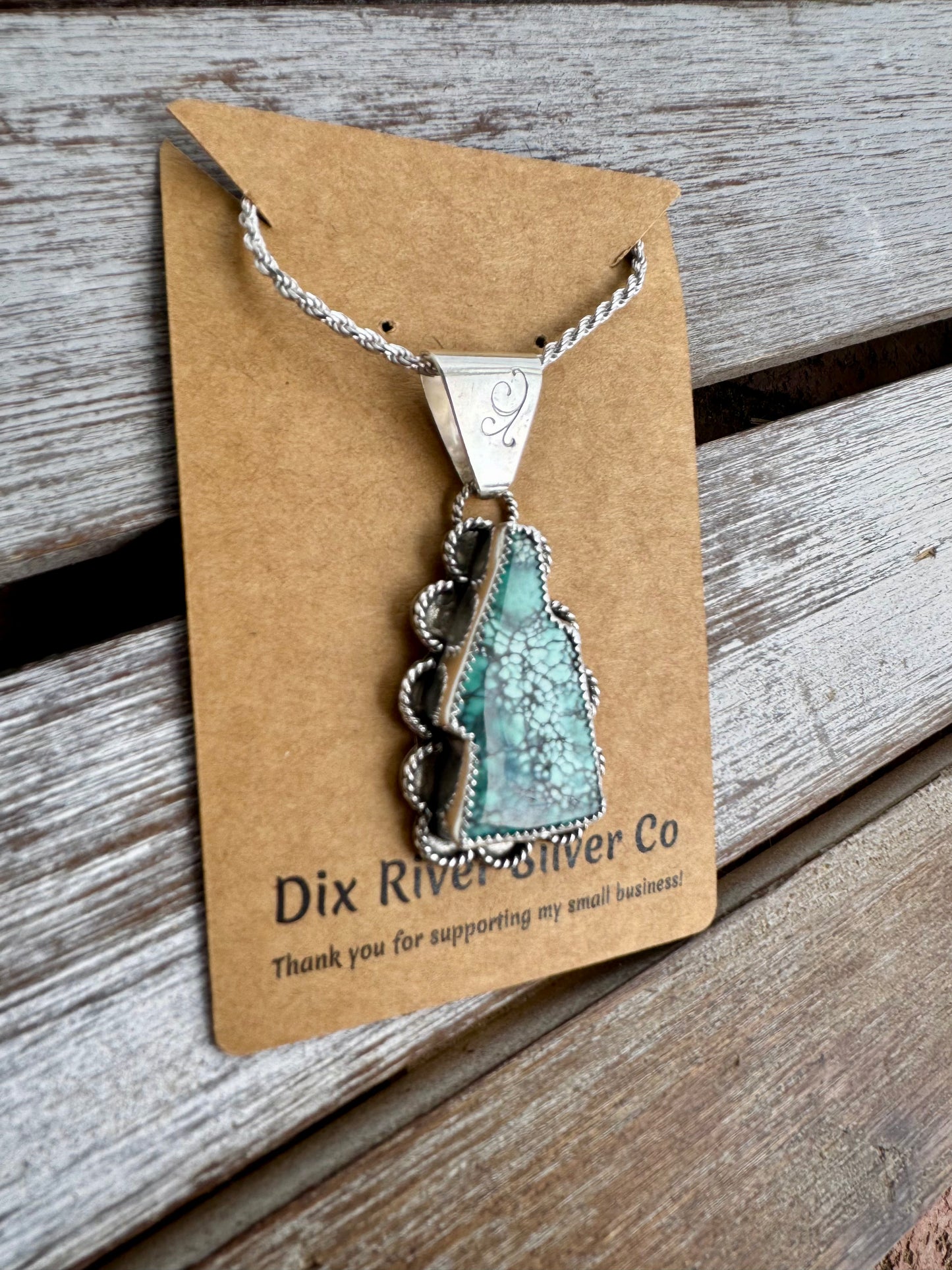 Treasure Mountain Turquoise Lightning Bolt Necklace 16"
