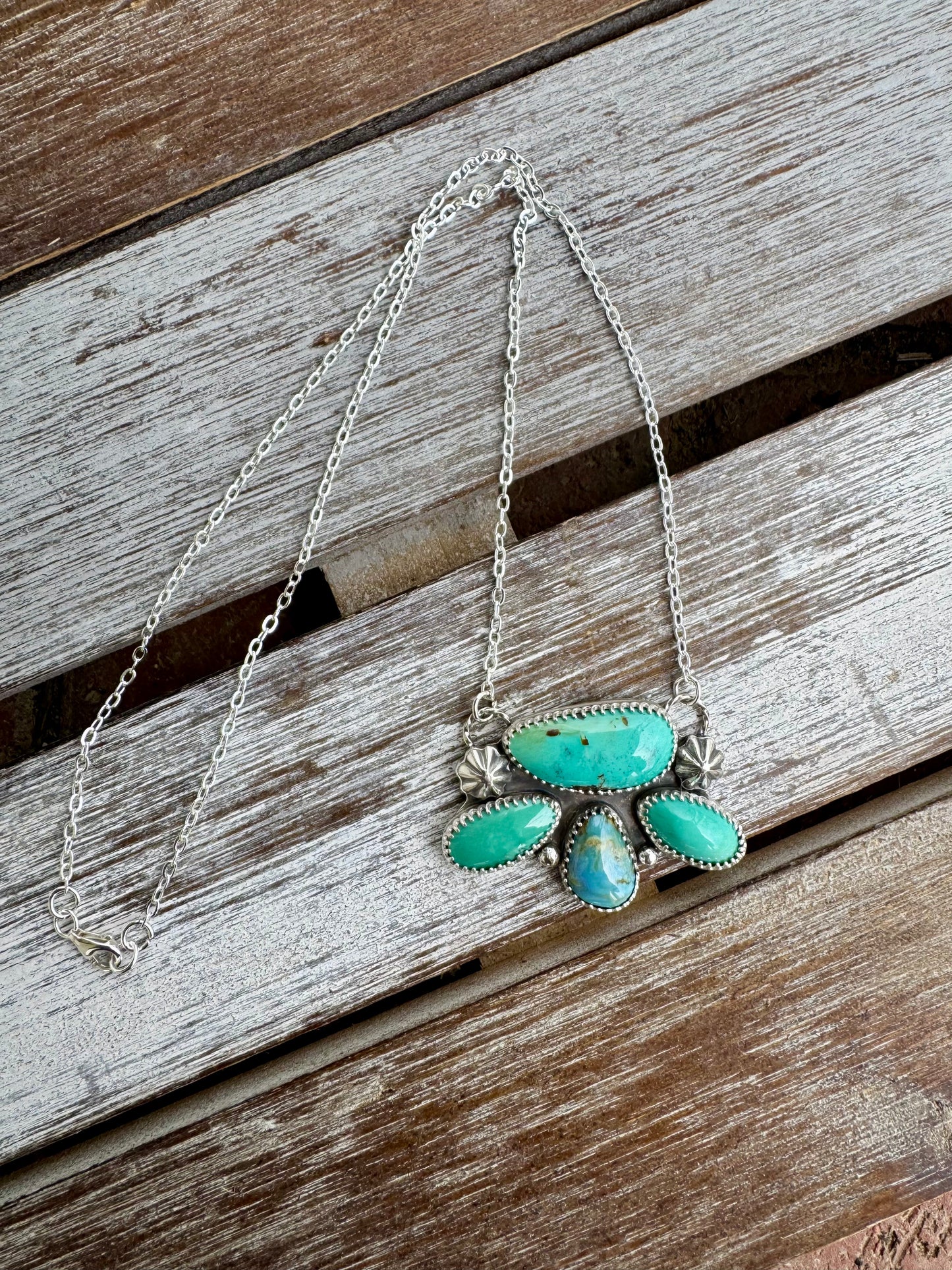 Freeform Nila Turquoise Statement Necklace 16"