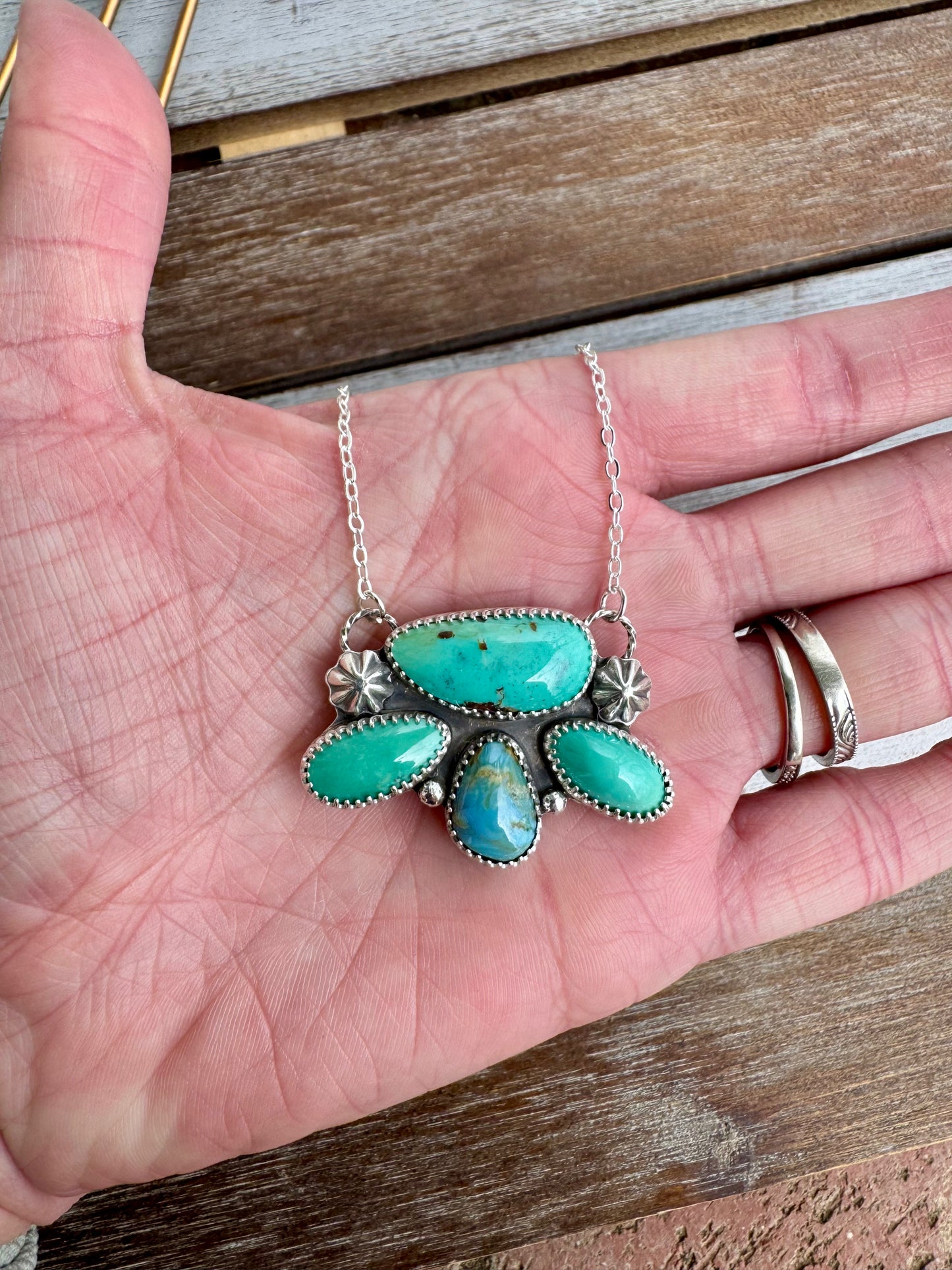 Freeform Nila Turquoise Statement Necklace 16"