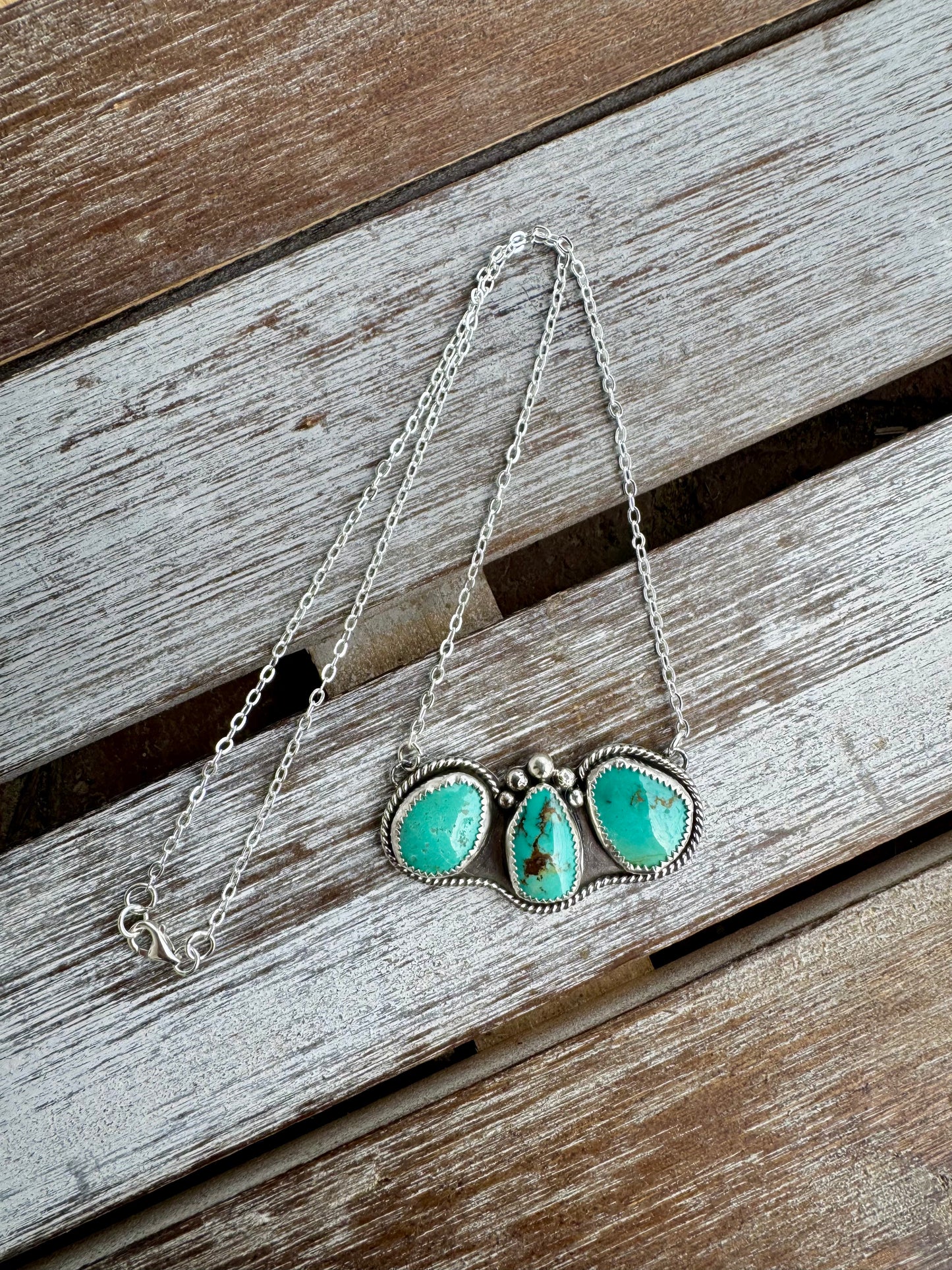 Freeform Nila Turquoise Statement Necklace 16"
