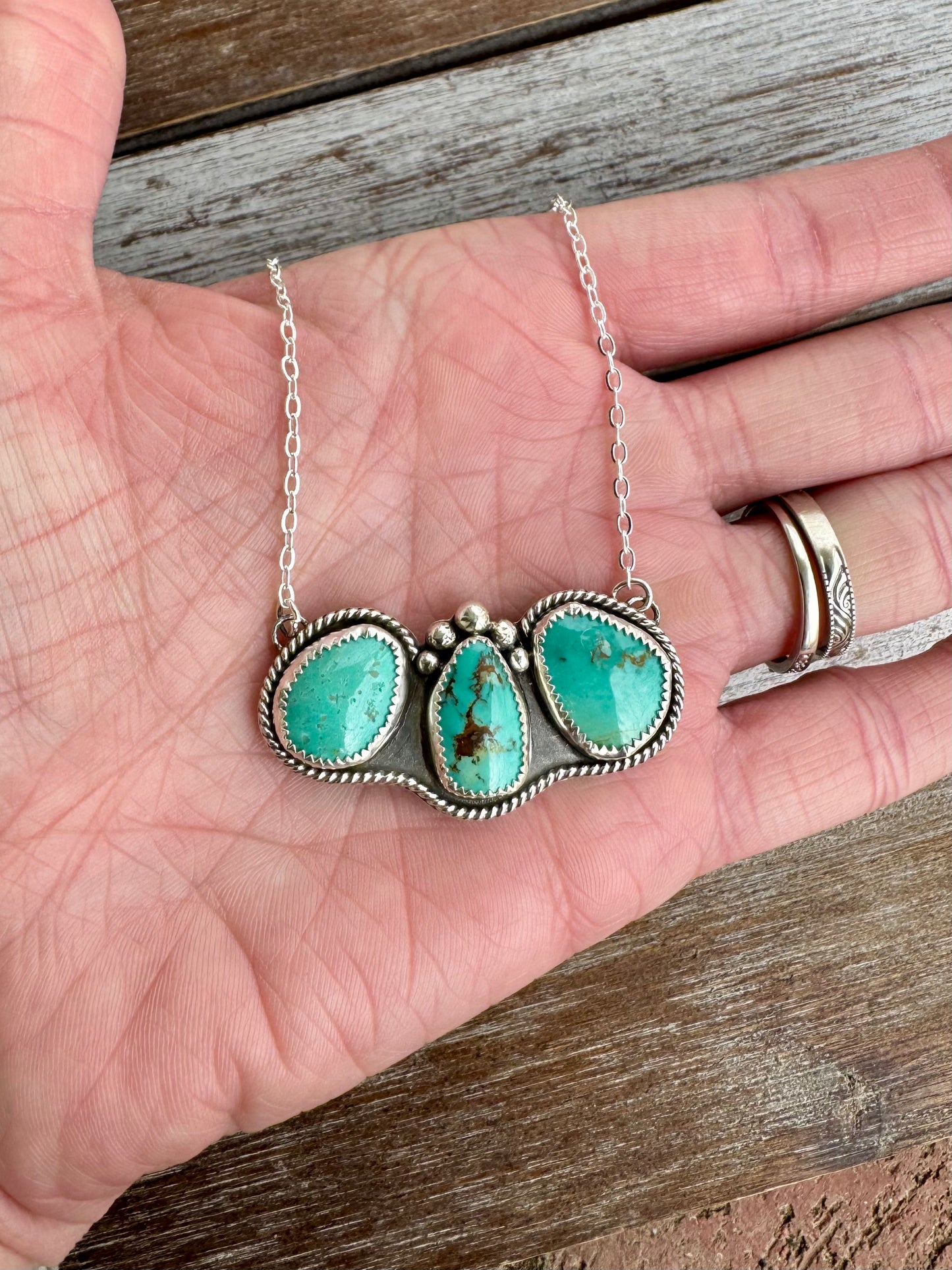 Freeform Nila Turquoise Statement Necklace 16"