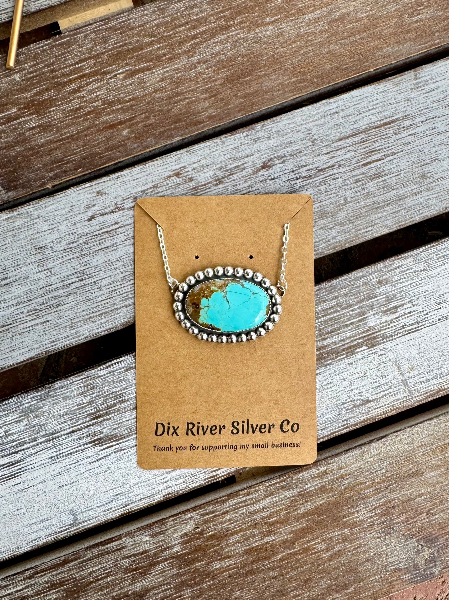 Number 8 Turquoise Statement Necklace 16"