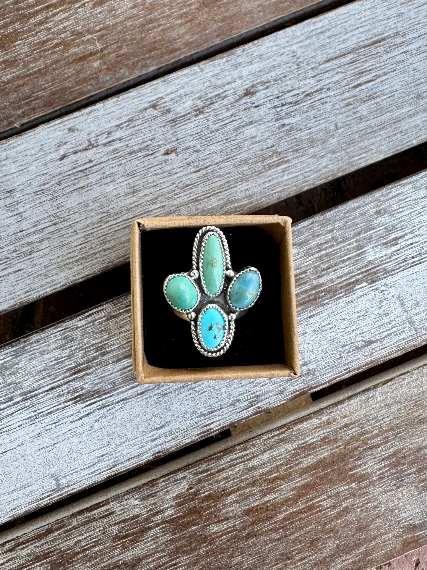 Freeform Nila & Kingman Turquoise Ring Size 9